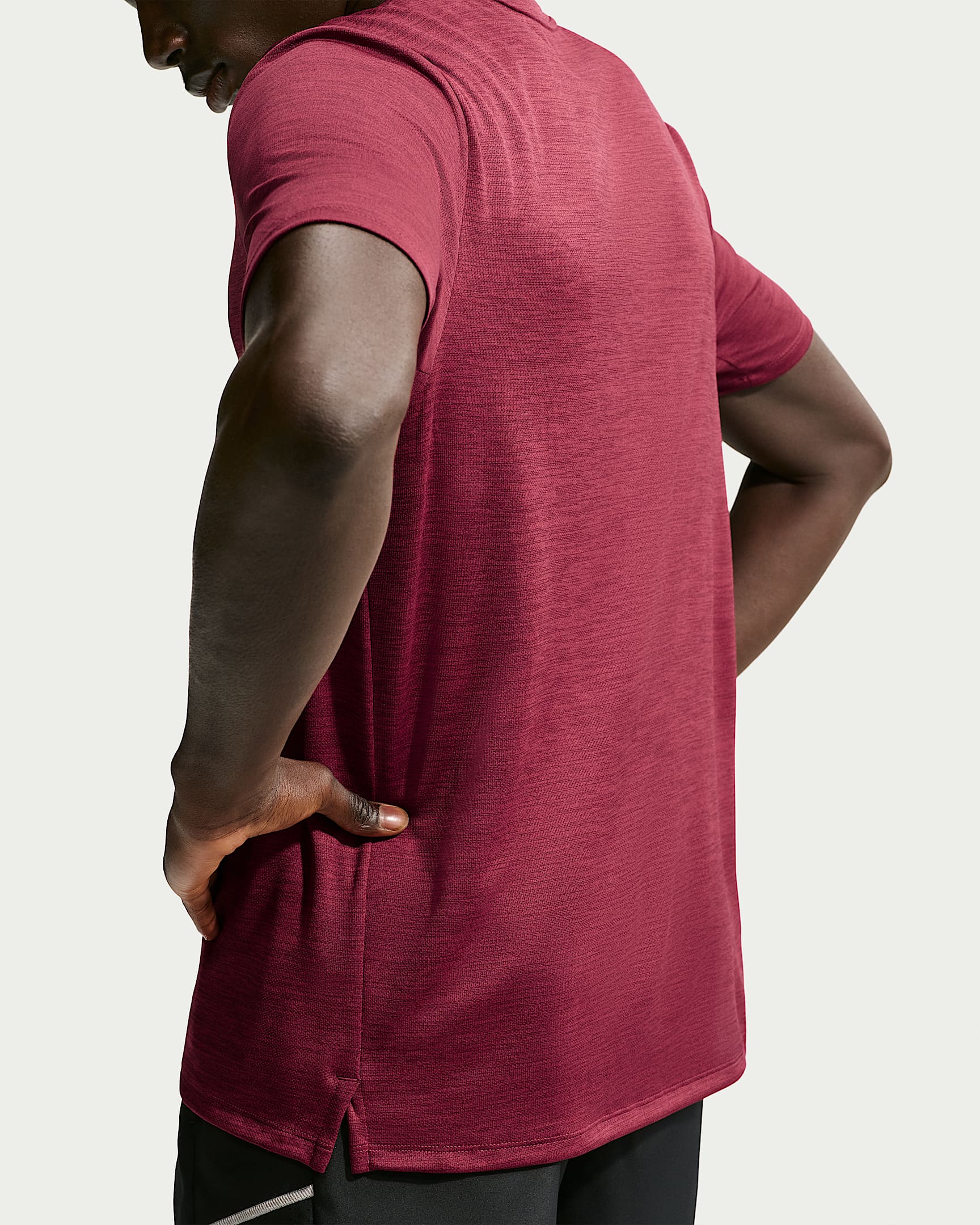 Nike Miler Men's Dri-FIT Short-Sleeve Running Top - Tough Red/Mystic Dates/Heather