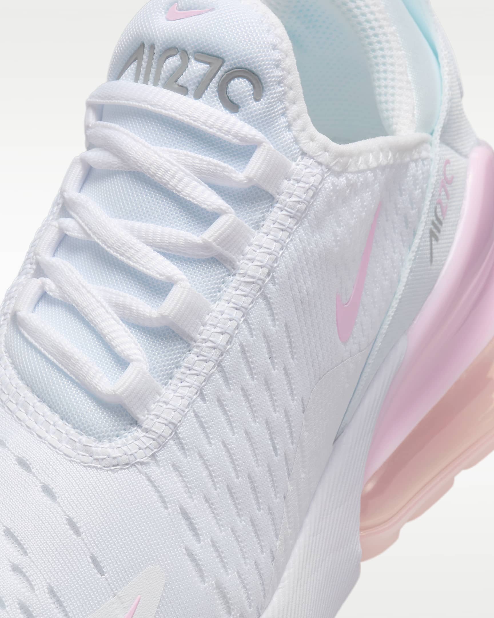 Nike Air Max 270 Older Kids' Shoes - White/Light Smoke Grey/Pink Foam