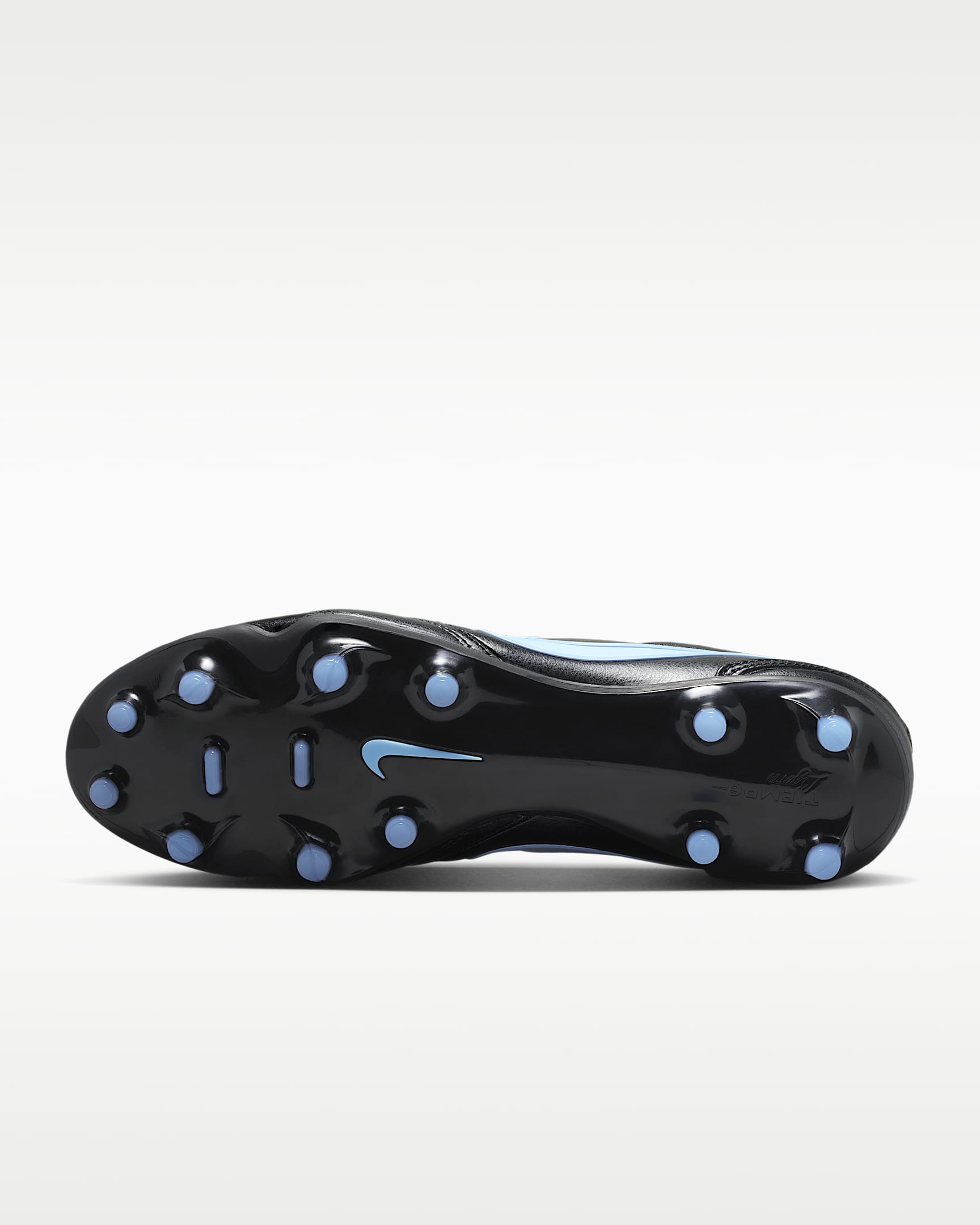 Nike Tiempo Ligera Pro Firm-Ground Low-Top Soccer Cleats - Black/Ice Blue/Obsidian