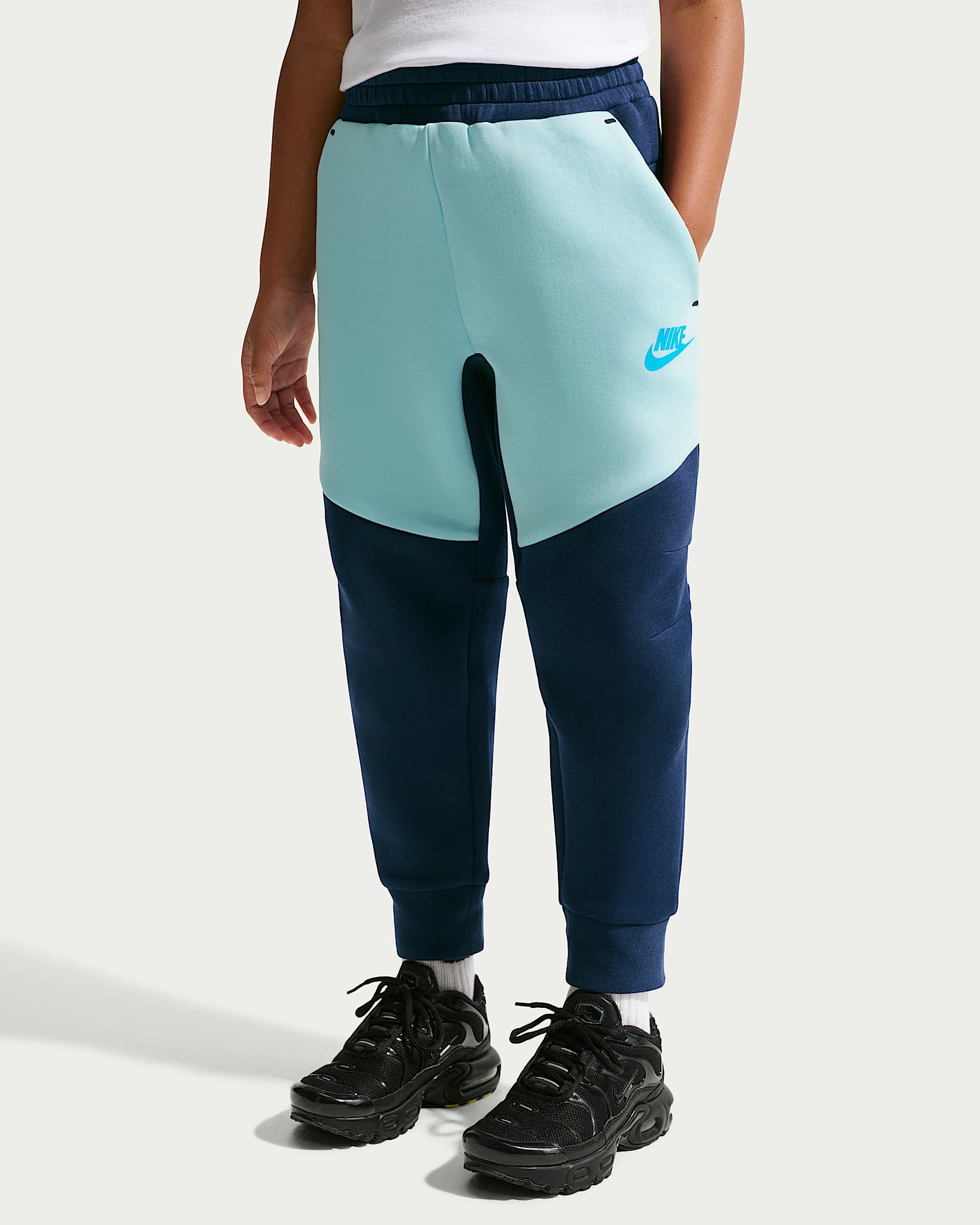 Conjunto de 2 piezas de sudadera de cierre completo Tech Fleece para niños talla pequeña Nike Sportswear - Azul marino medianoche