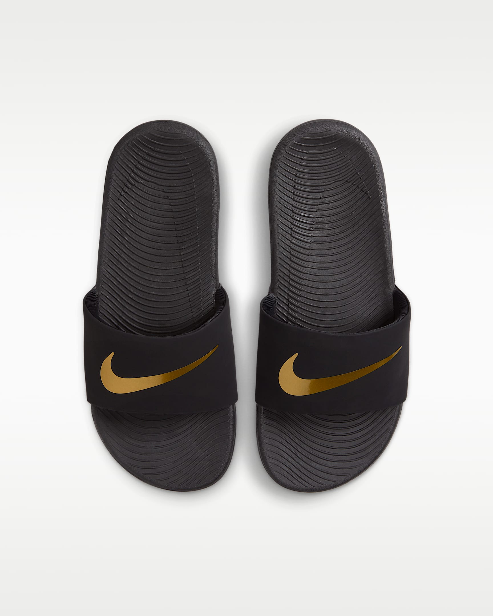 Nike Kawa Little/Big Kids' Slides - Black/Metallic Gold