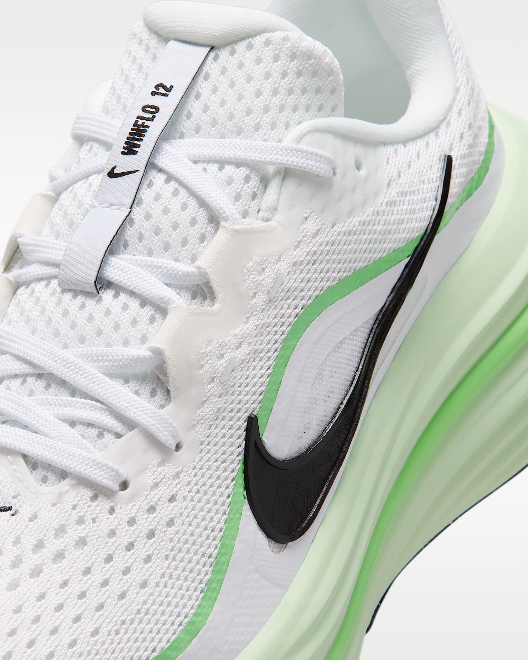 Nike Winflo 12 Women's Road Running Shoes - White/Illusion Green/Cucumber Calm/Black