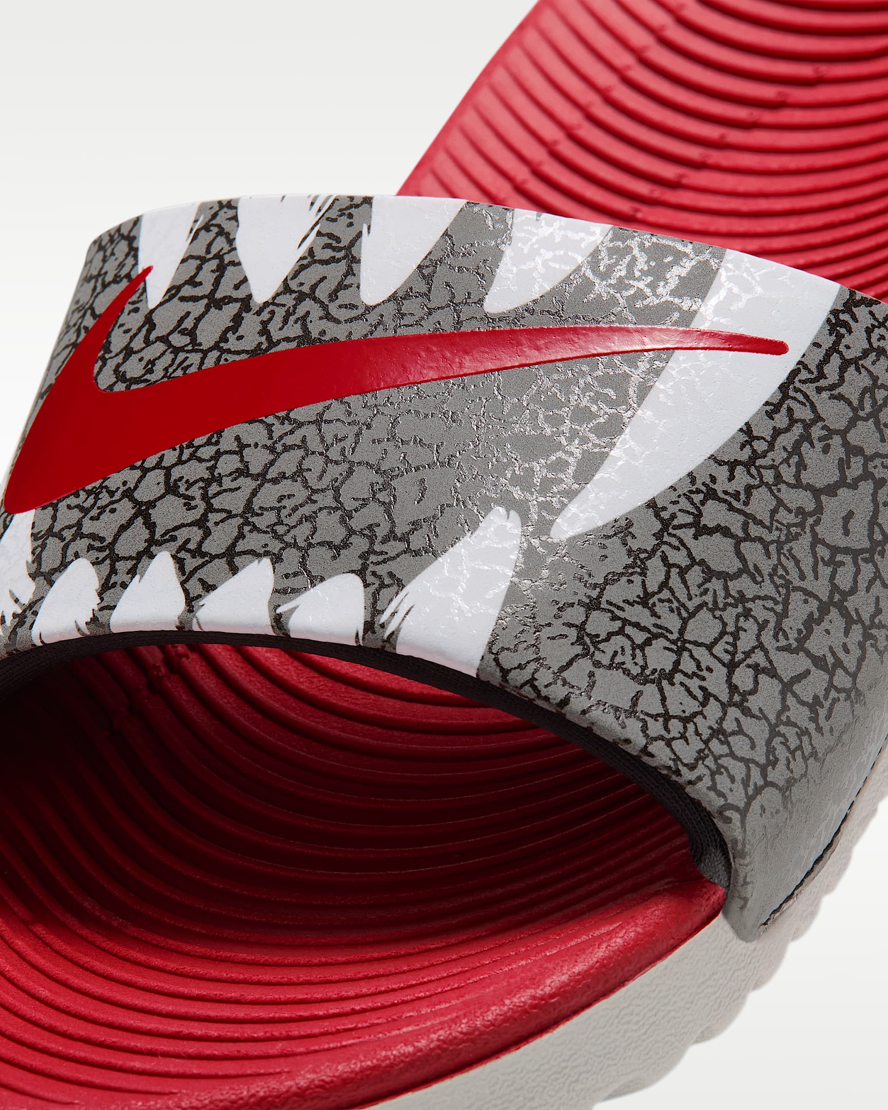 Nike Kawa SE "Werewolf" Big Kids' Slides - Black/Photon Dust/White/University Red