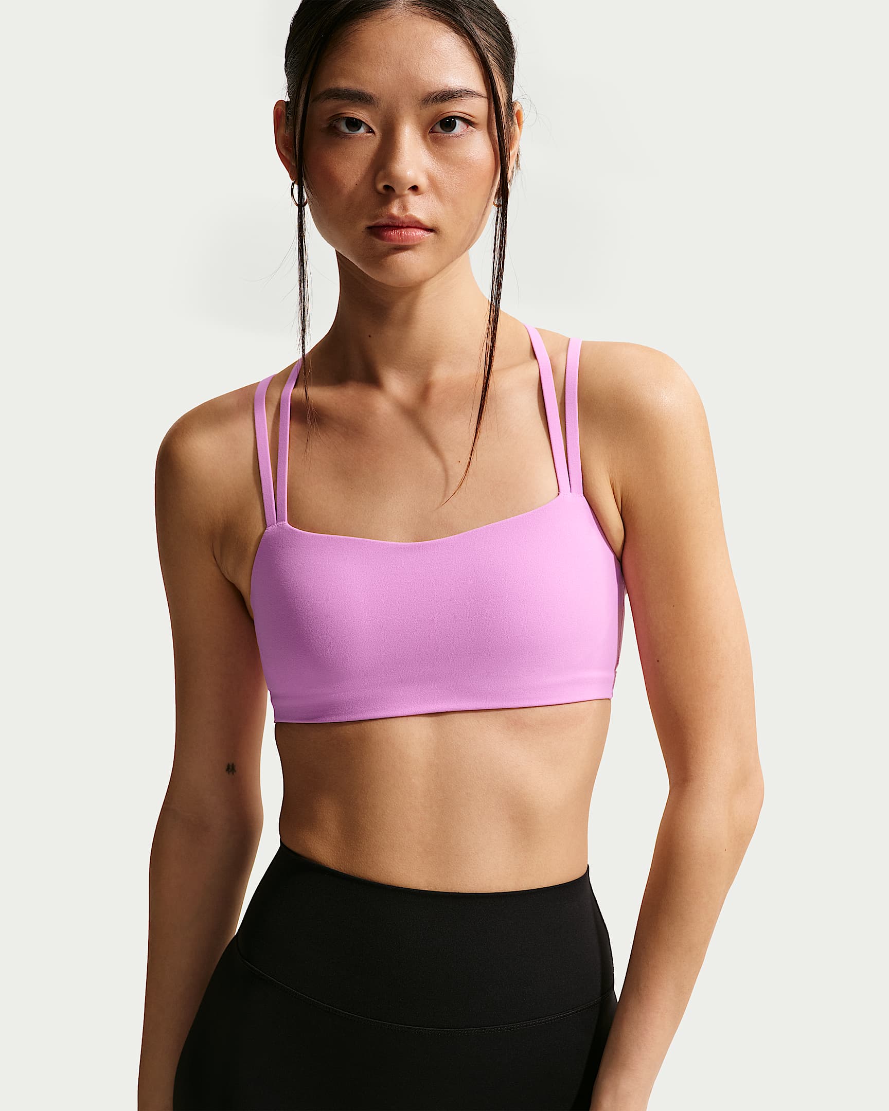 Nike Zenvy Strappy Women's Light-Support Padded Sports Bra - Light Magenta/White