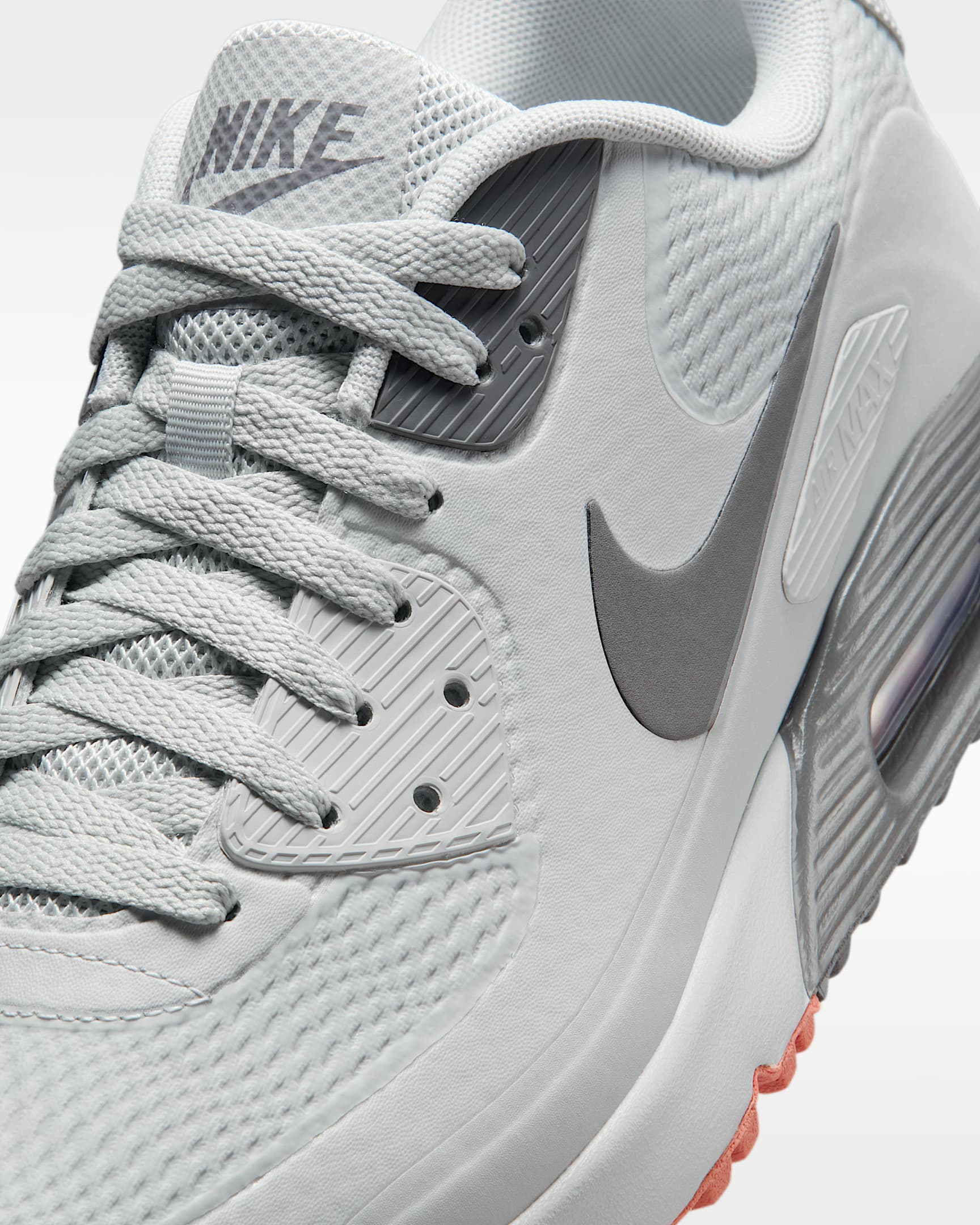 Nike Air Max 90 G Golf Shoes - Photon Dust/Red Stardust/Pencil Point