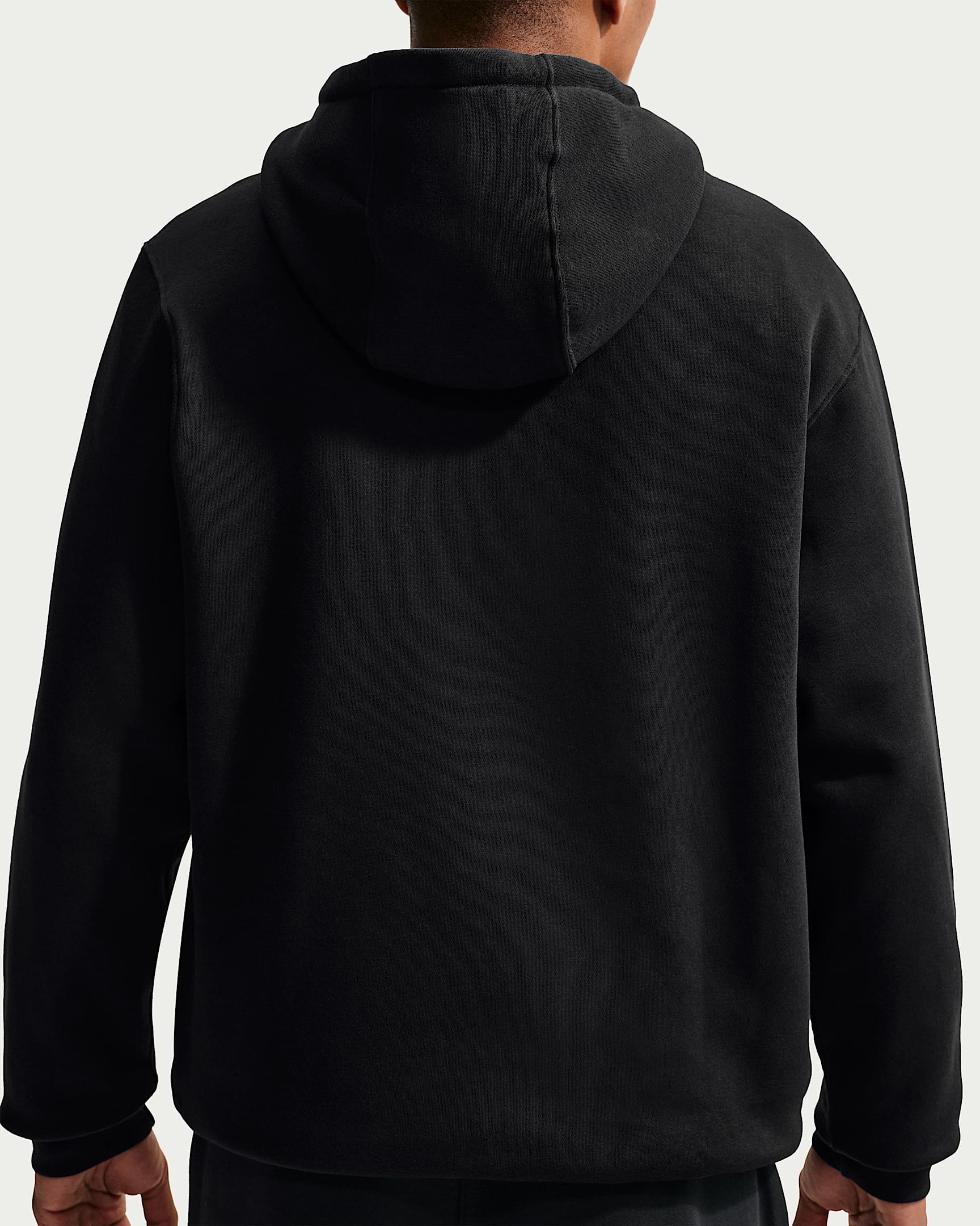 Nike Club Fleece Erkek Kapüşonlu Sweatshirt'ü - Siyah/Siyah/Beyaz