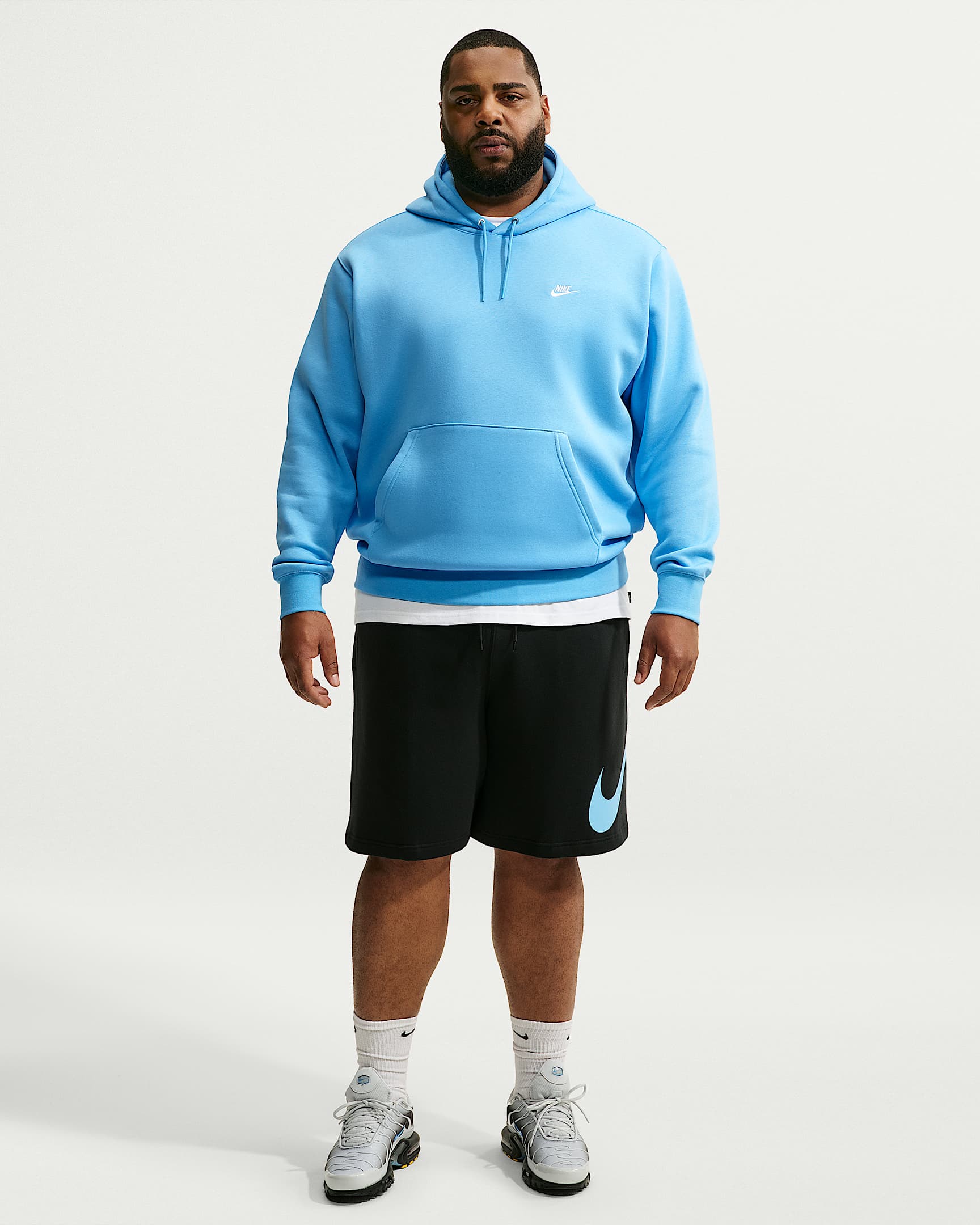 Nike Club Men's Pullover Fleece Hoodie - Football Blue/Football Blue/White