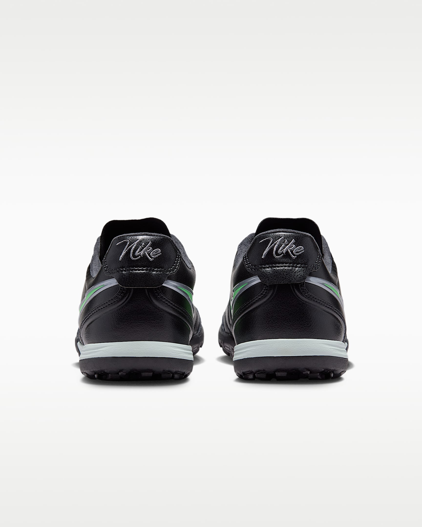 Nike Tiempo Ligera Pro Turf Low-Top Football Shoes - Black/Black/Illusion Green