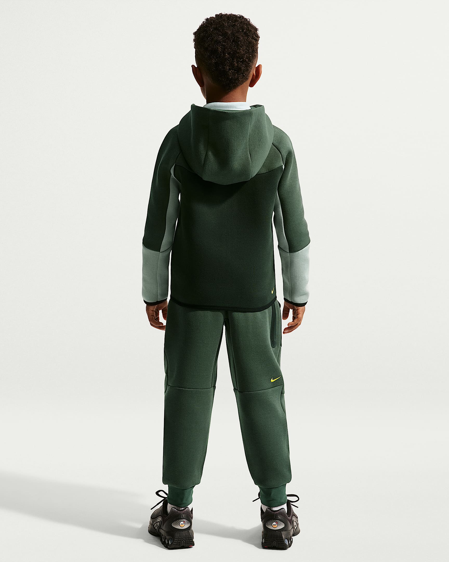 Conjunto de 2 piezas de sudadera de cierre completo Tech Fleece para niños talla pequeña Nike Sportswear - Verde camuflaje