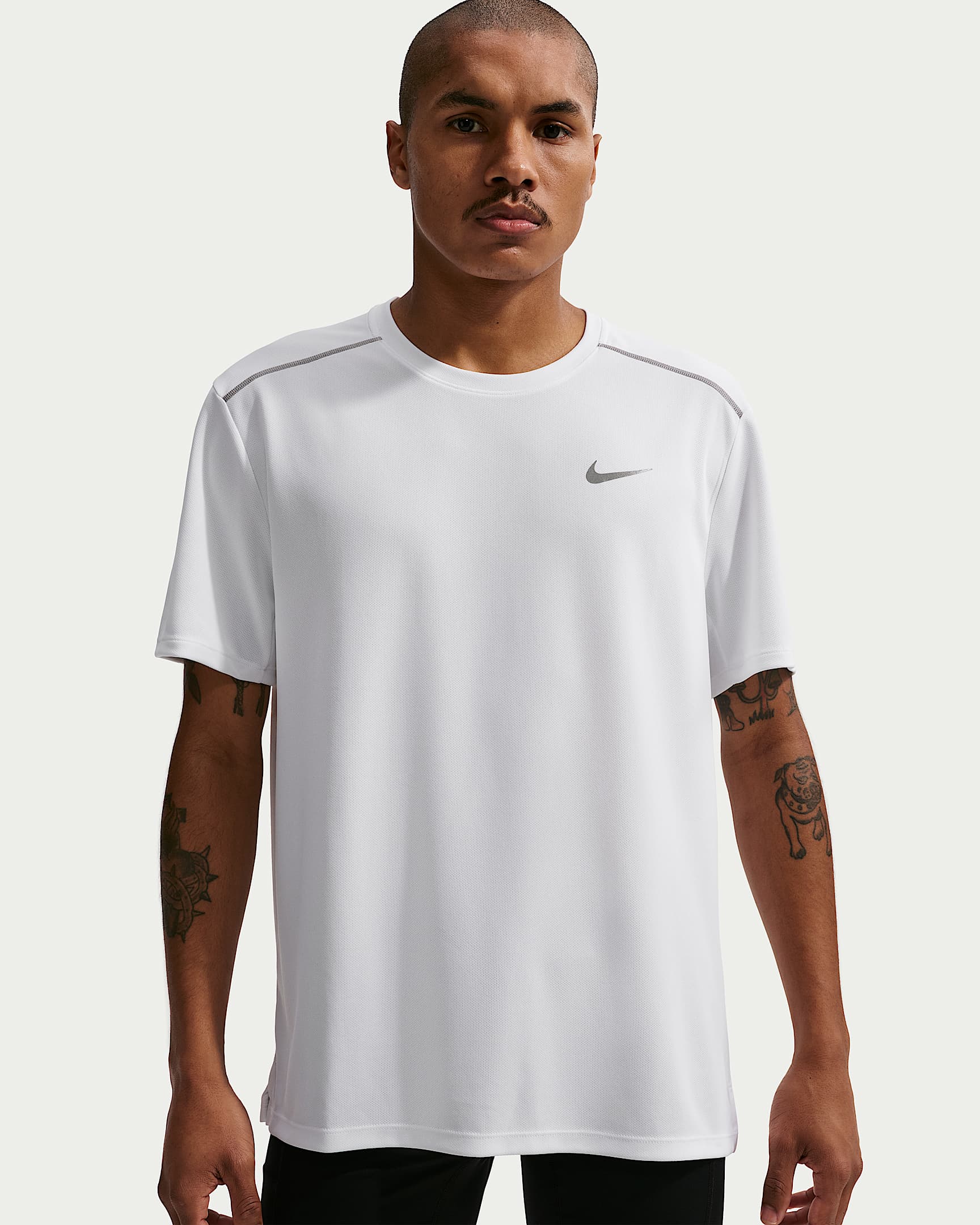Nike Miler Men's Dri-FIT Short-Sleeve Running Top - White/White
