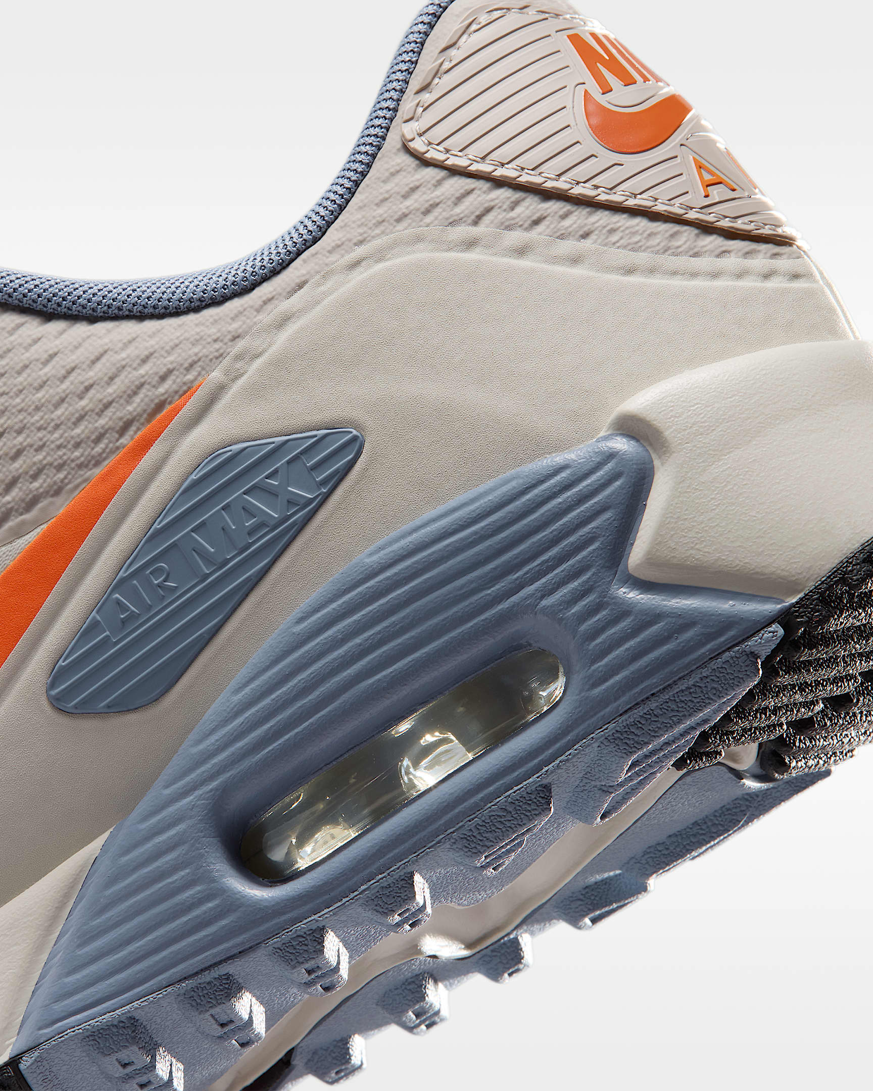 Nike Air Max 90 G Golfschuh - Moon Particle/Light Bone/Ashen Slate/Safety Orange