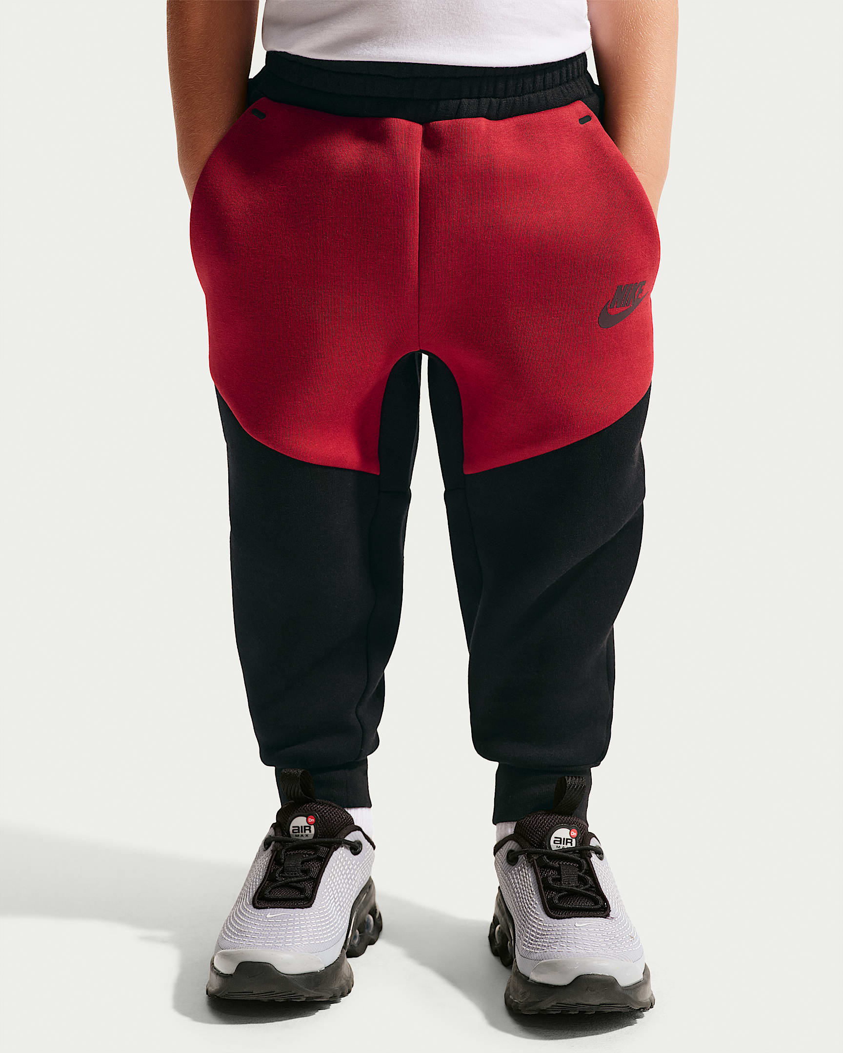 Nike Sportswear Toddler Tech Fleece 2-Piece Full-Zip Set - Black/Tough Red