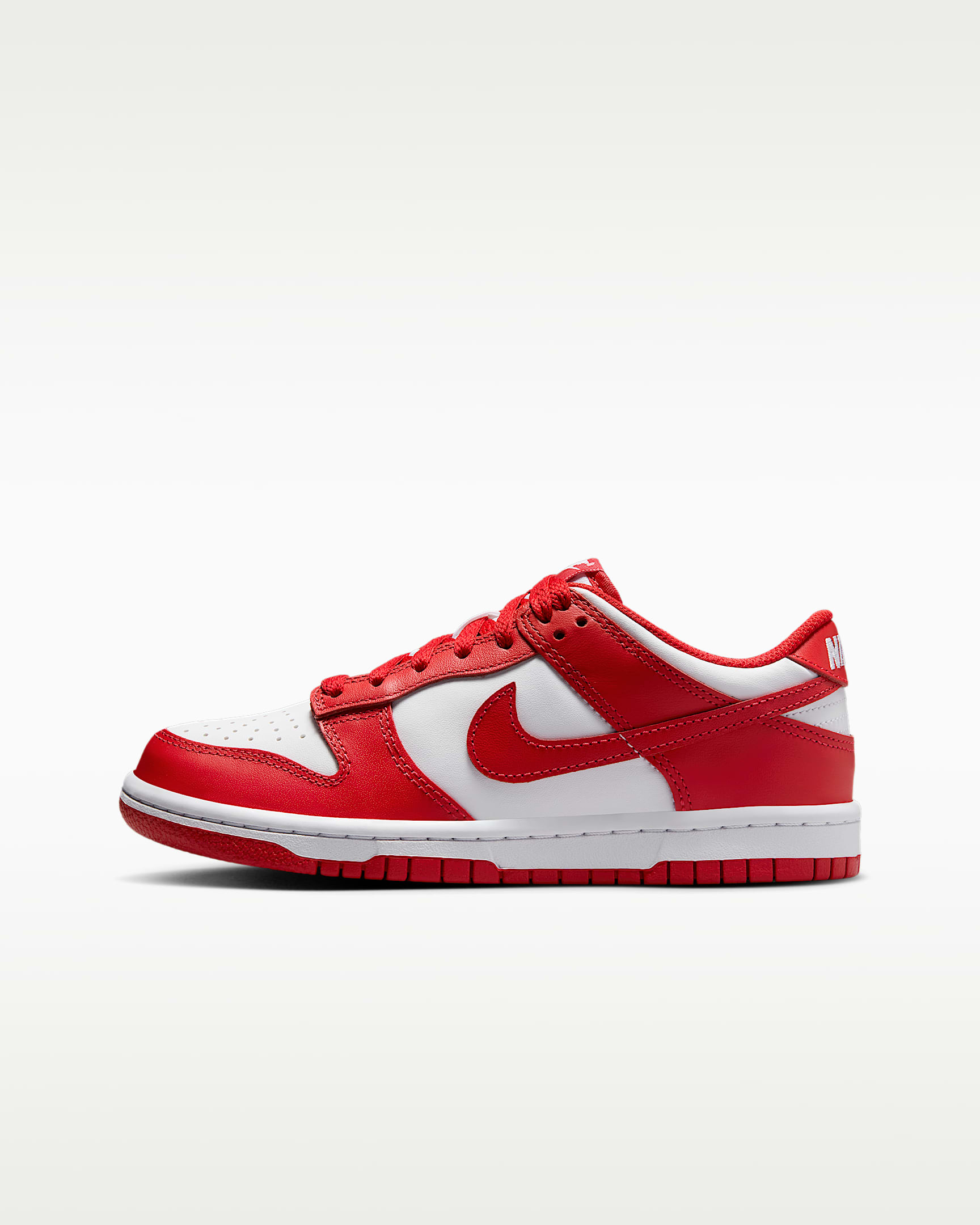 Nike Dunk Low Big Kids' Shoes - White/Red/University Red