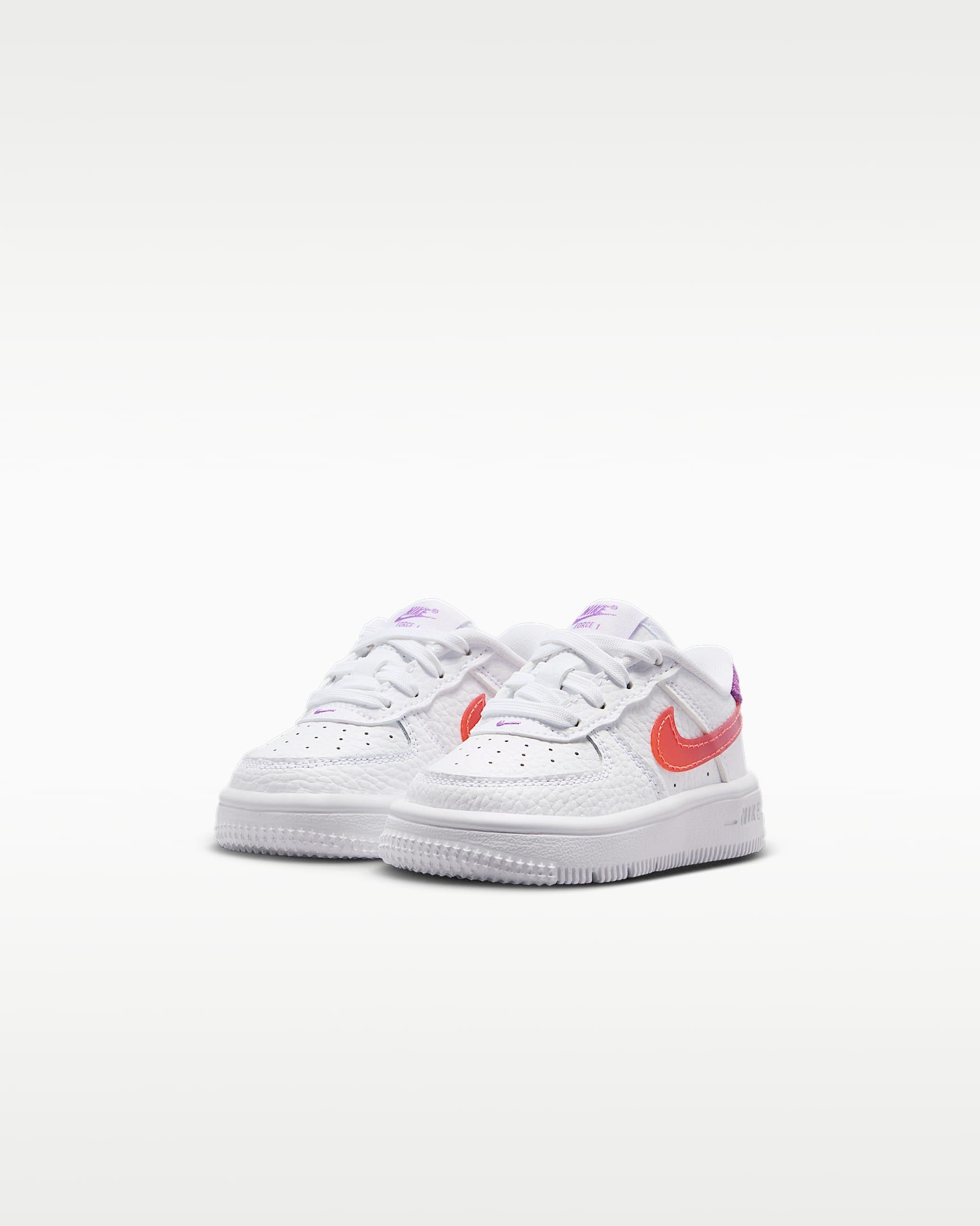 Nike Force 1 Low Baby/Toddler Shoes - White/Turf Orange/Bright Violet