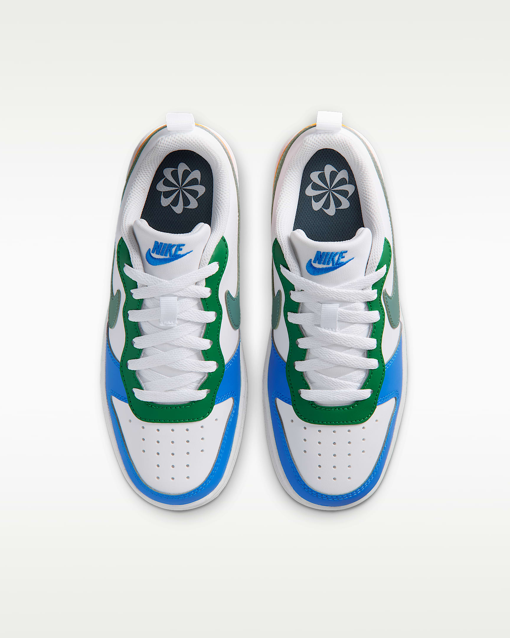 Tenis para niños grandes Nike Court Borough Low Recraft - Blanco/Malaquita/Azul cristal/Pizarra mineral