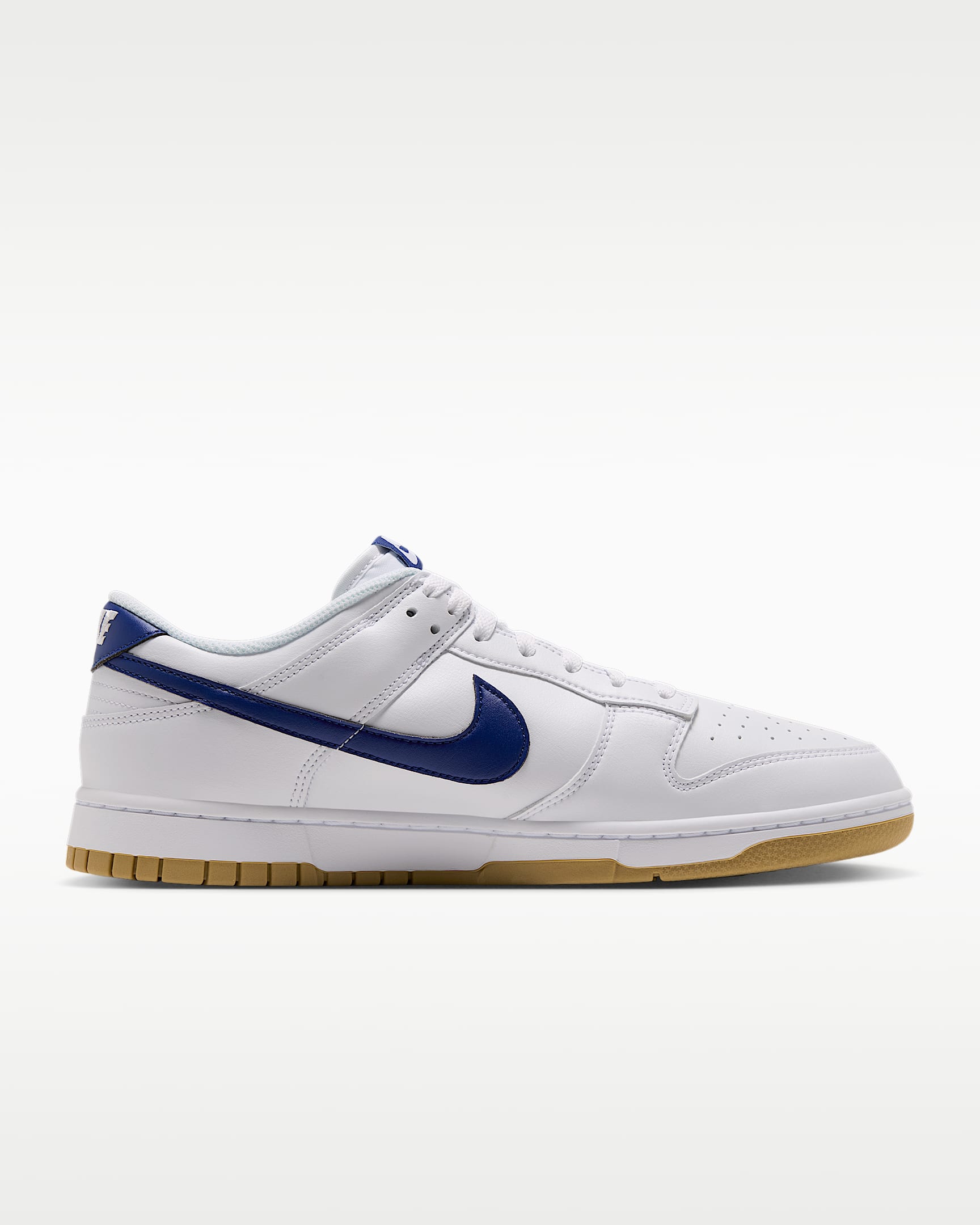 Nike Dunk Low Retro Men's Shoes - White/Gum Light Brown/Deep Royal Blue