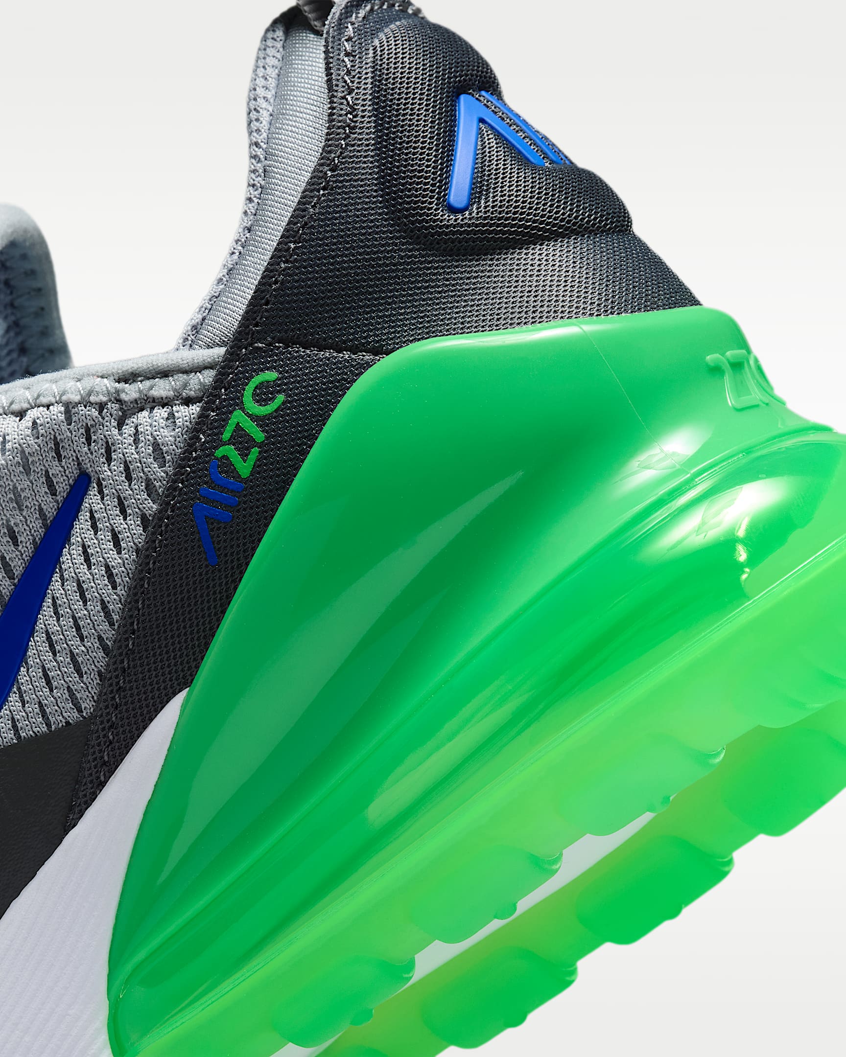 Nike Air Max 270 Older Kids' Shoes - Wolf Grey/Smoke Grey/Green Spark/Racer Blue