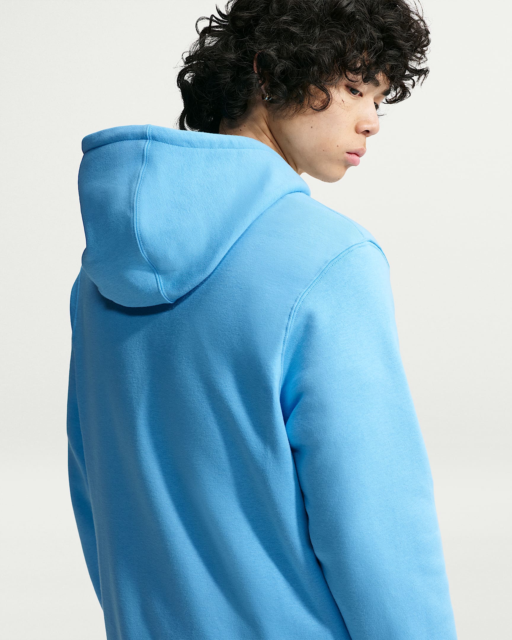 Nike Club Men's Pullover Fleece Hoodie - Football Blue/Football Blue/White
