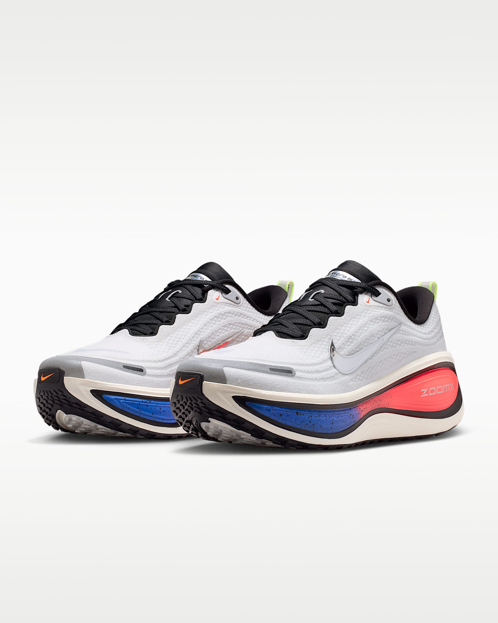 Nike Vomero Plus Men's Road Running Shoes - White/Black/Racer Blue/Metallic Silver