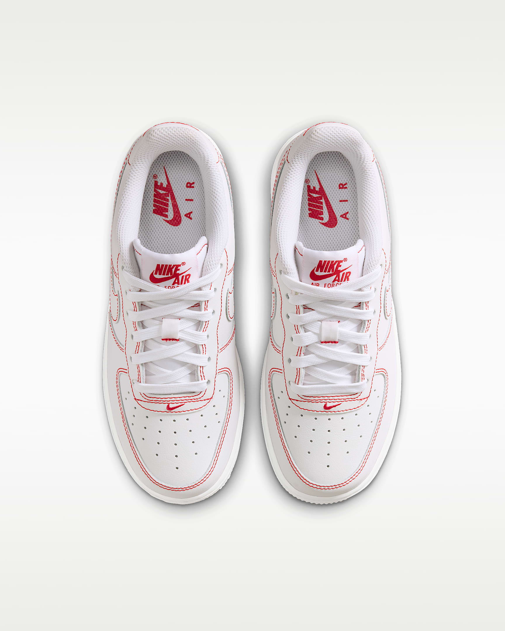 Tenis para niños grandes Nike Air Force 1 LV8 - Blanco/Rojo universitario