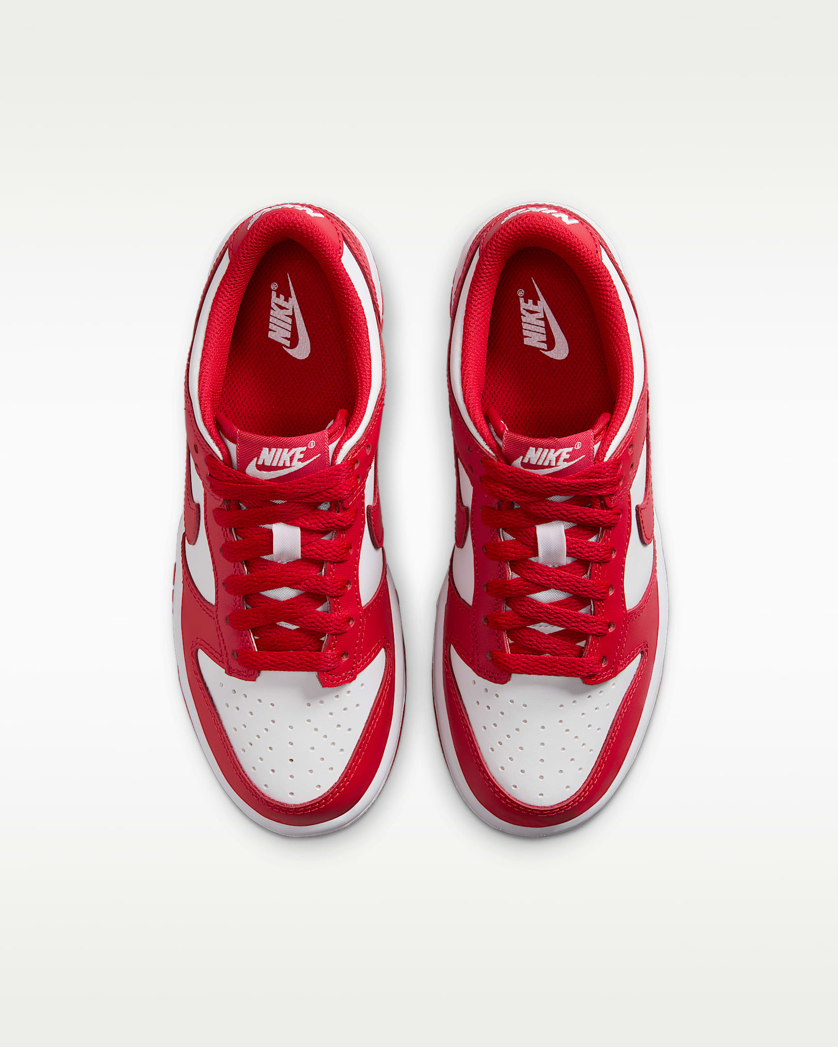 Nike Dunk Low Big Kids' Shoes - White/Red/University Red