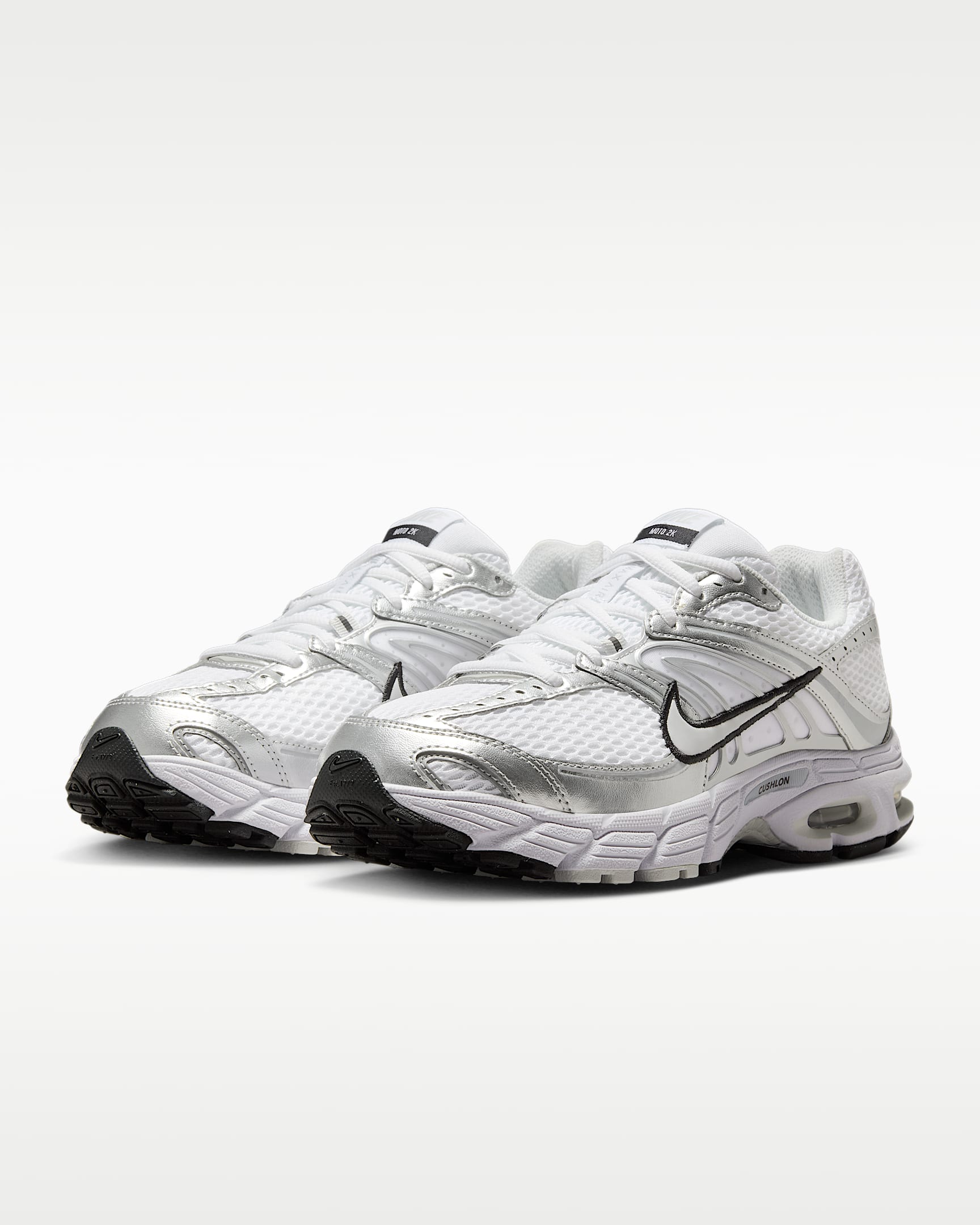 Nike Air Max Moto 2K Women's Shoes with Reflective Accents - White/Metallic Silver/Black/Photon Dust
