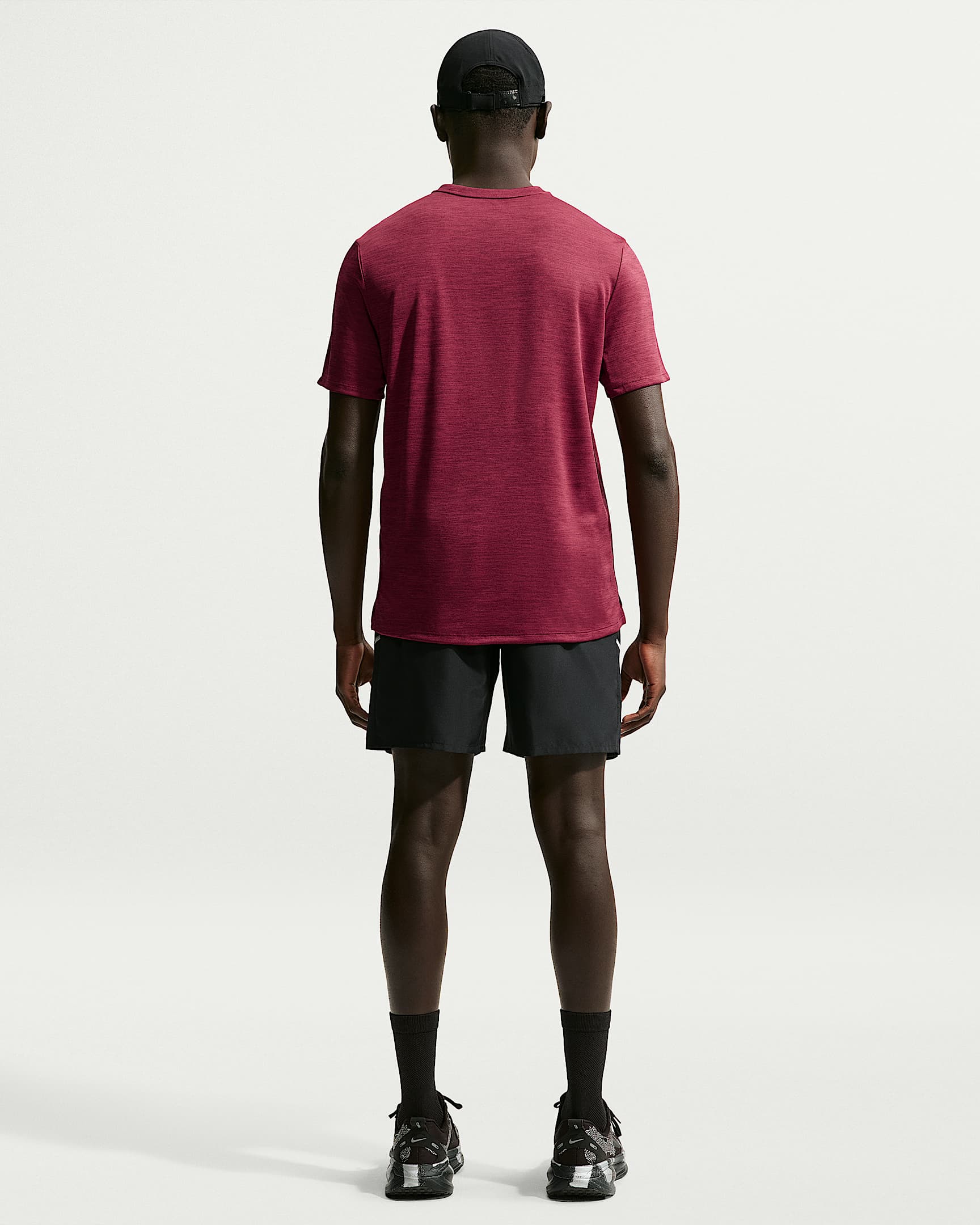 Nike Miler Men's Dri-FIT Short-Sleeve Running Top - Tough Red/Mystic Dates/Heather