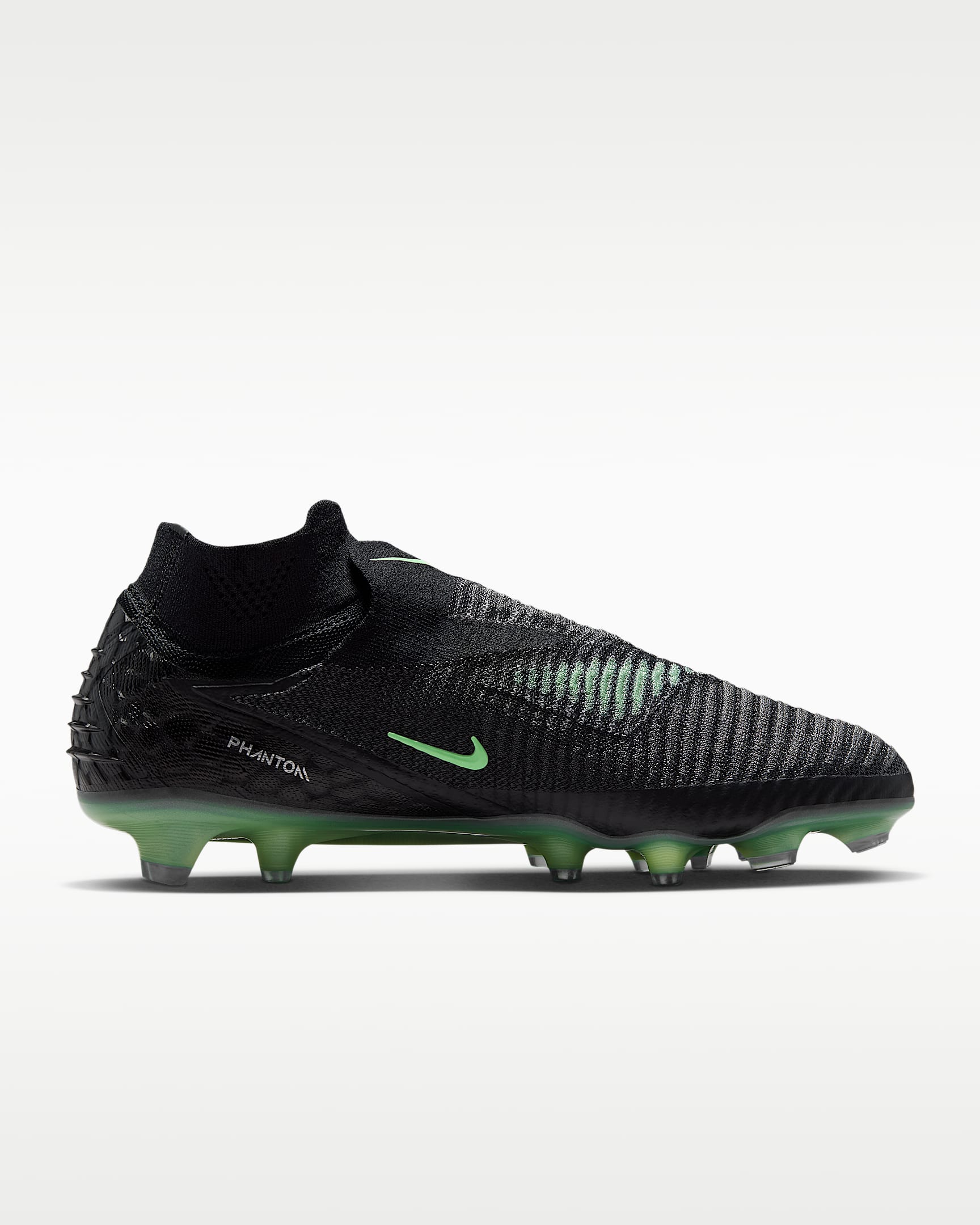 Nike Phantom 6 High Elite Firm-Ground Soccer Cleats - Black/Black/Illusion Green