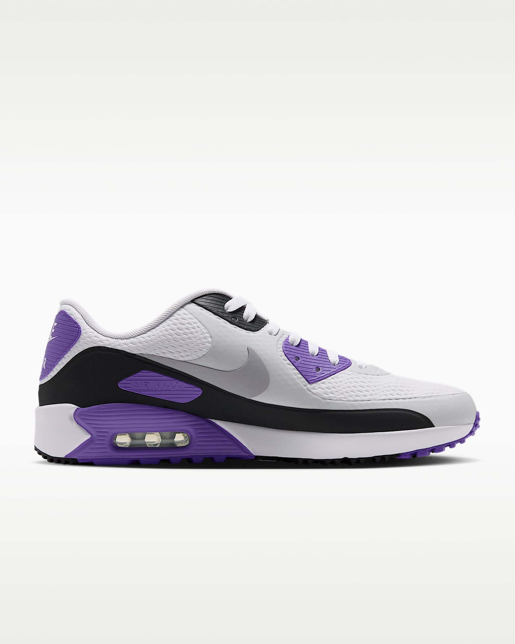 Nike Air Max 90 G Golf Shoes - White/Action Grape/Dark Smoke Grey/Wolf Grey