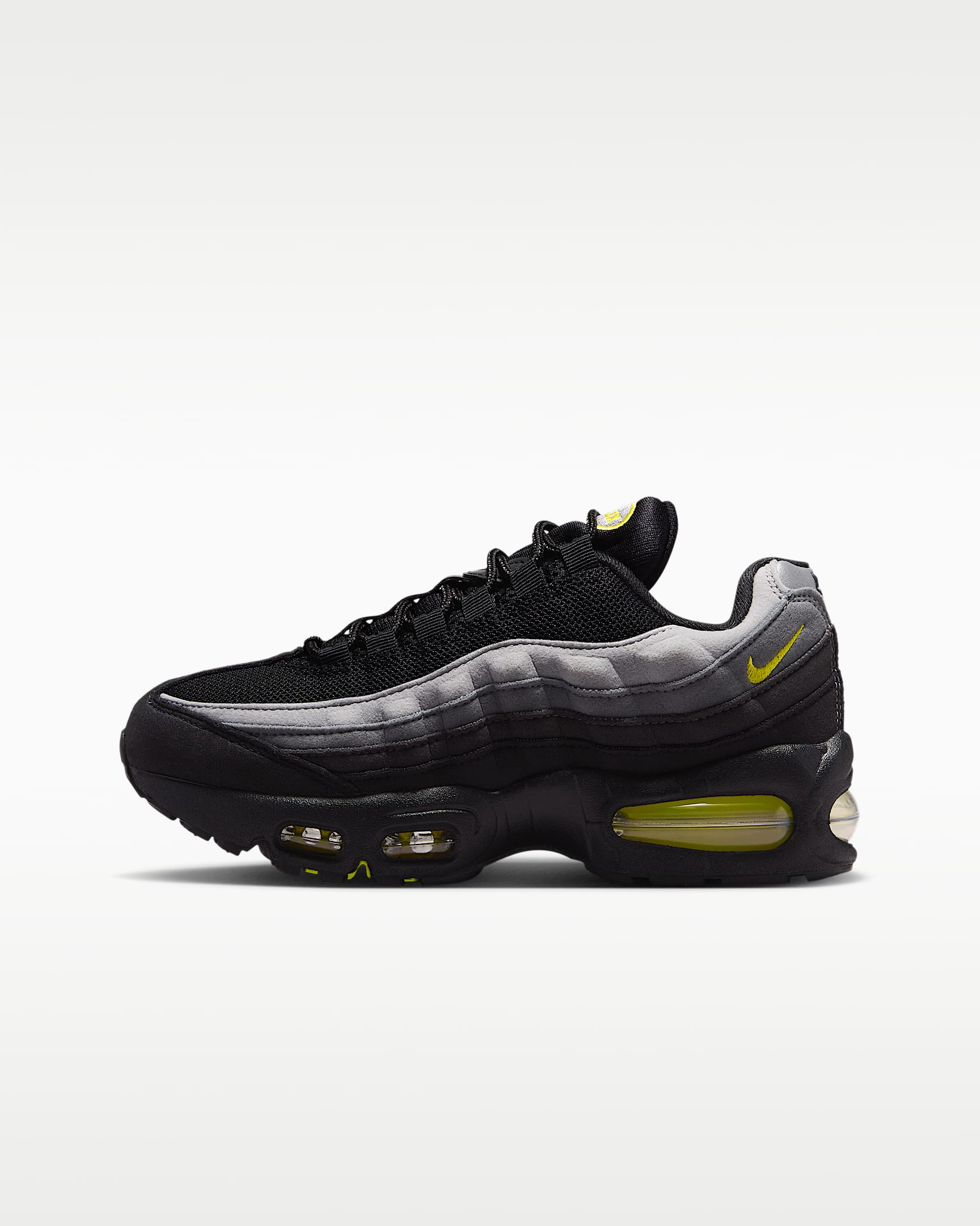 Nike Air Max 95 Big Bubble Older Kids' Shoes - Black/Dark Smoke Grey/Smoke Grey/Chrome Yellow