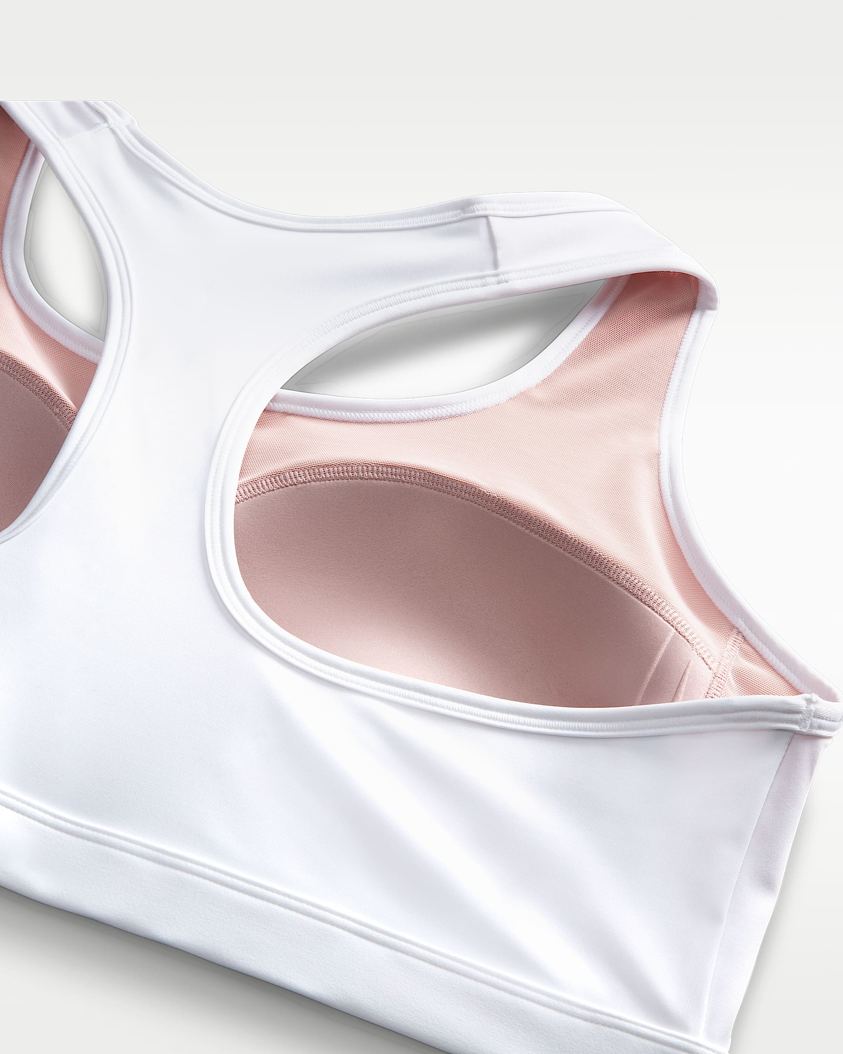 Nike Swoosh  Women's Medium Support Padded Sports Bra (Plus Size) - White/Stone Mauve/Black