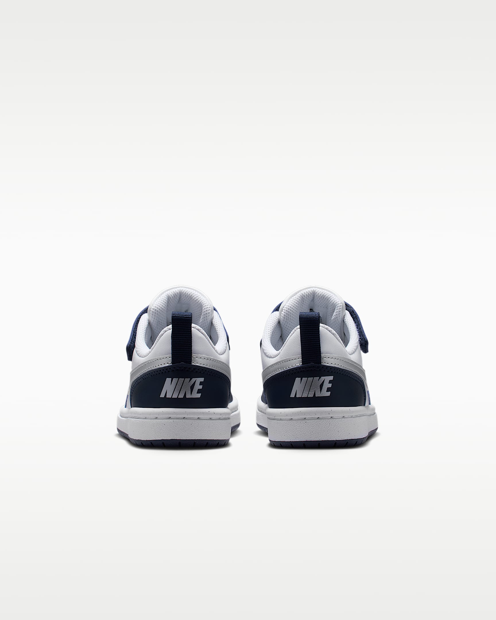 Tenis para niños de preescolar Nike Court Borough Low Recraft - Blanco/Noche intenso/Azul marino medianoche/Plata metalizado