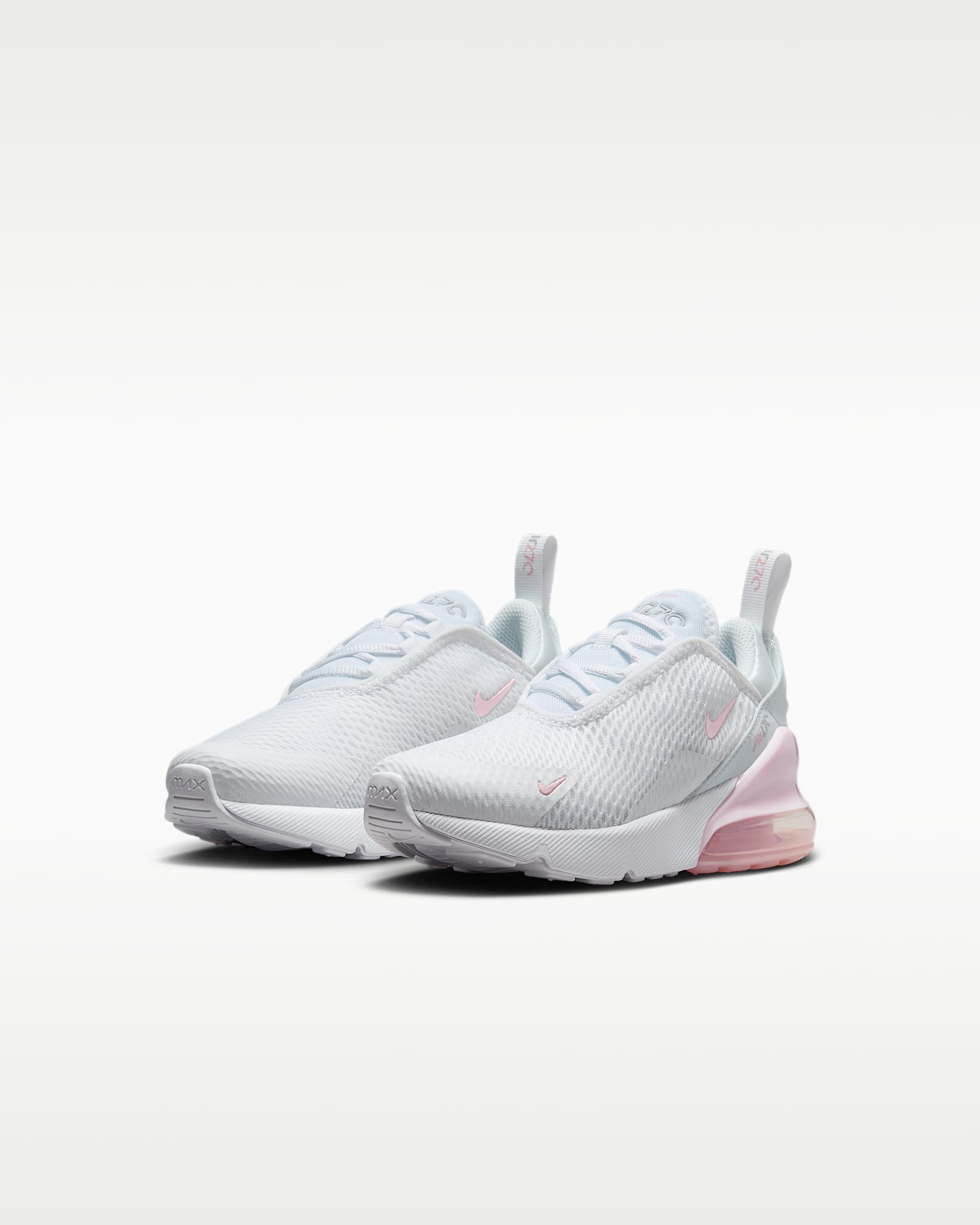 Nike Air Max 270 Little Kids' Shoes - White/Light Smoke Grey/Pink Foam