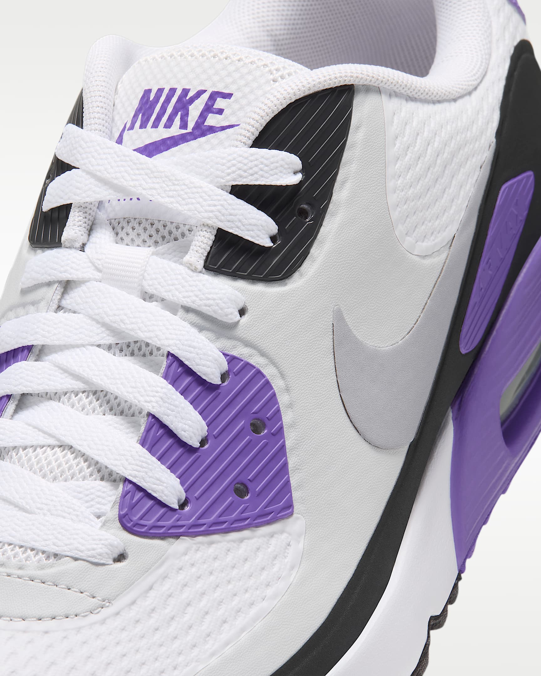 Nike Air Max 90 G Golf Shoes - White/Action Grape/Dark Smoke Grey/Wolf Grey