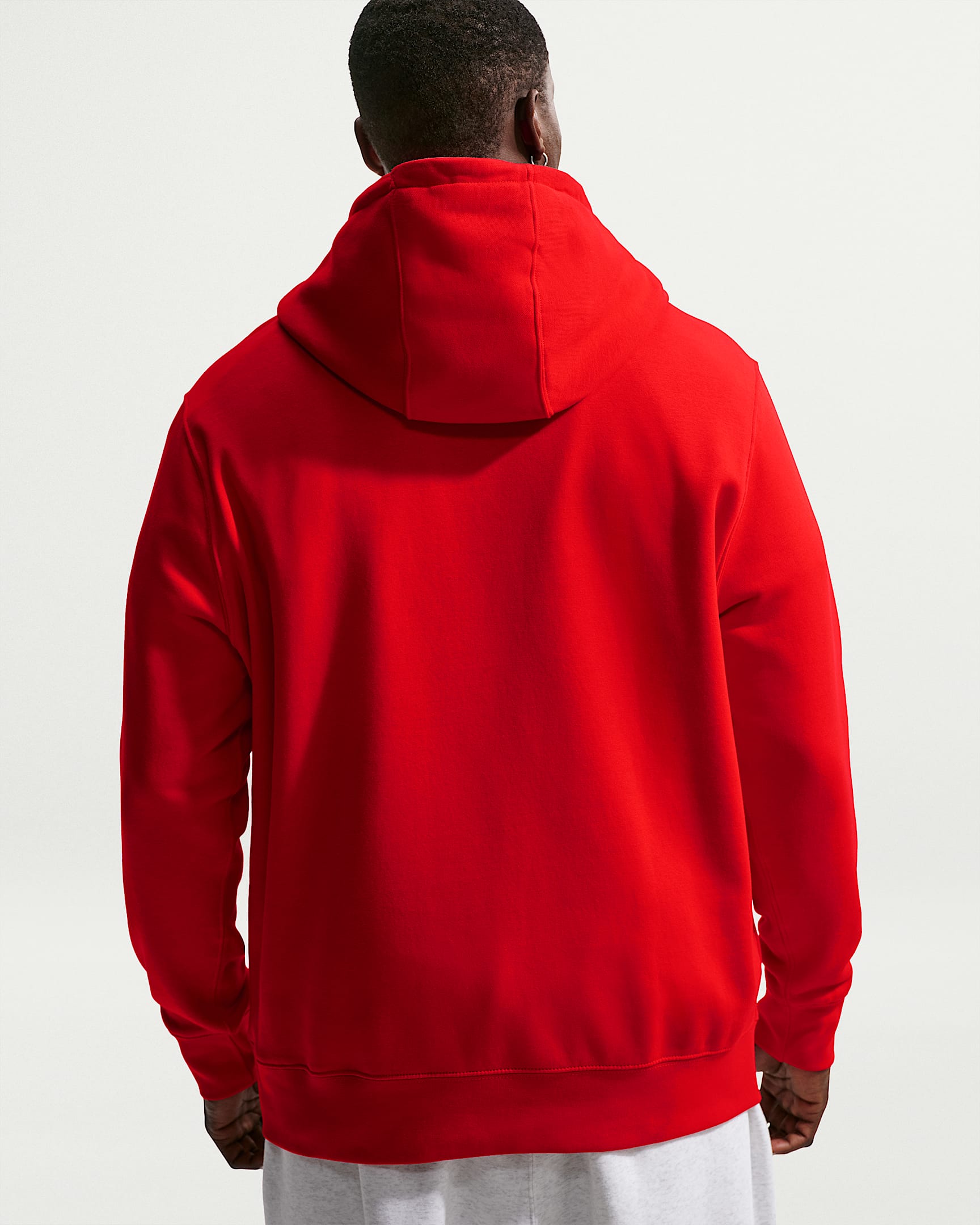 Nike Club fleecehettegenser til herre - University Red/University Red/Hvit