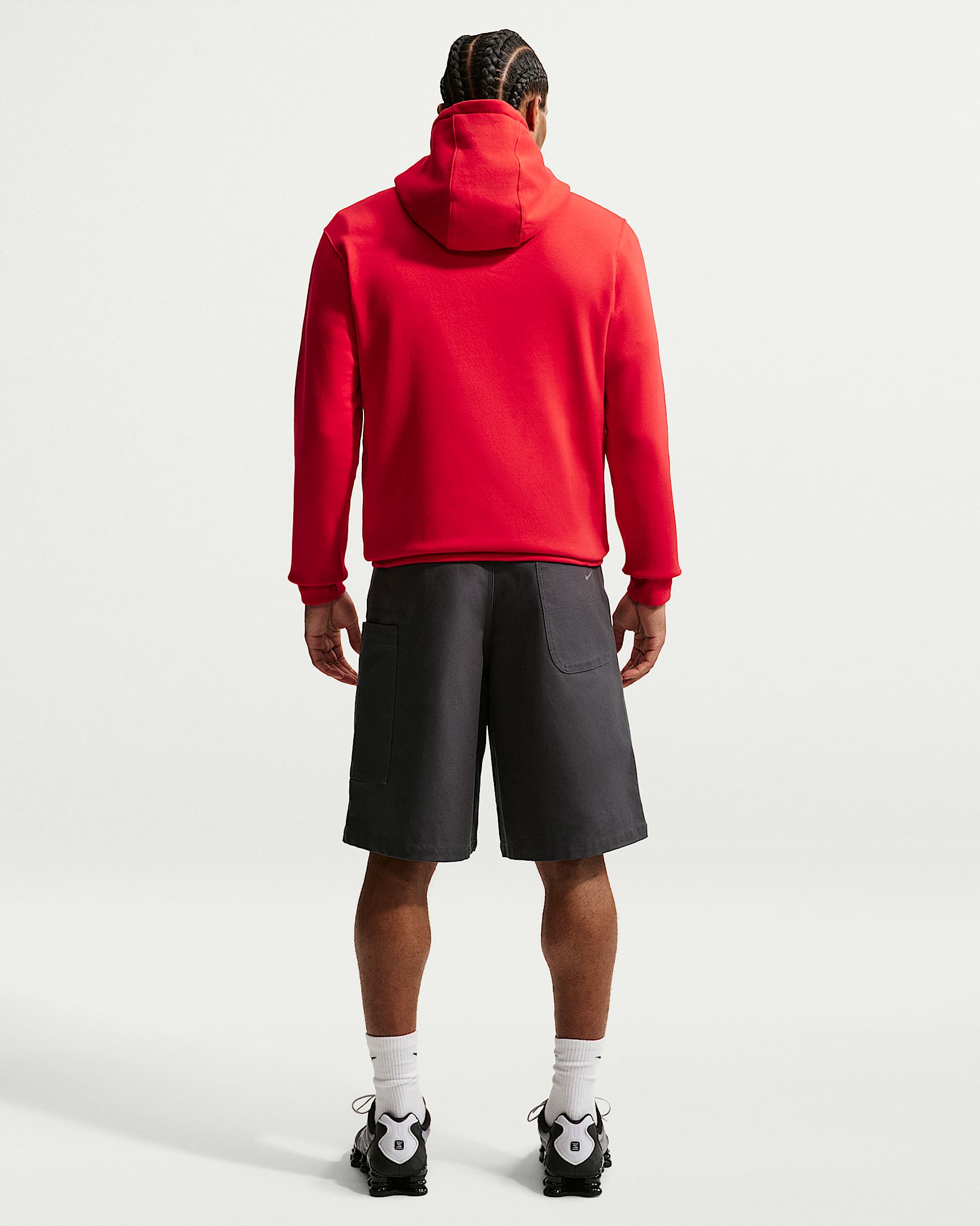 Nike Club fleecehettegenser til herre - University Red/University Red/Hvit