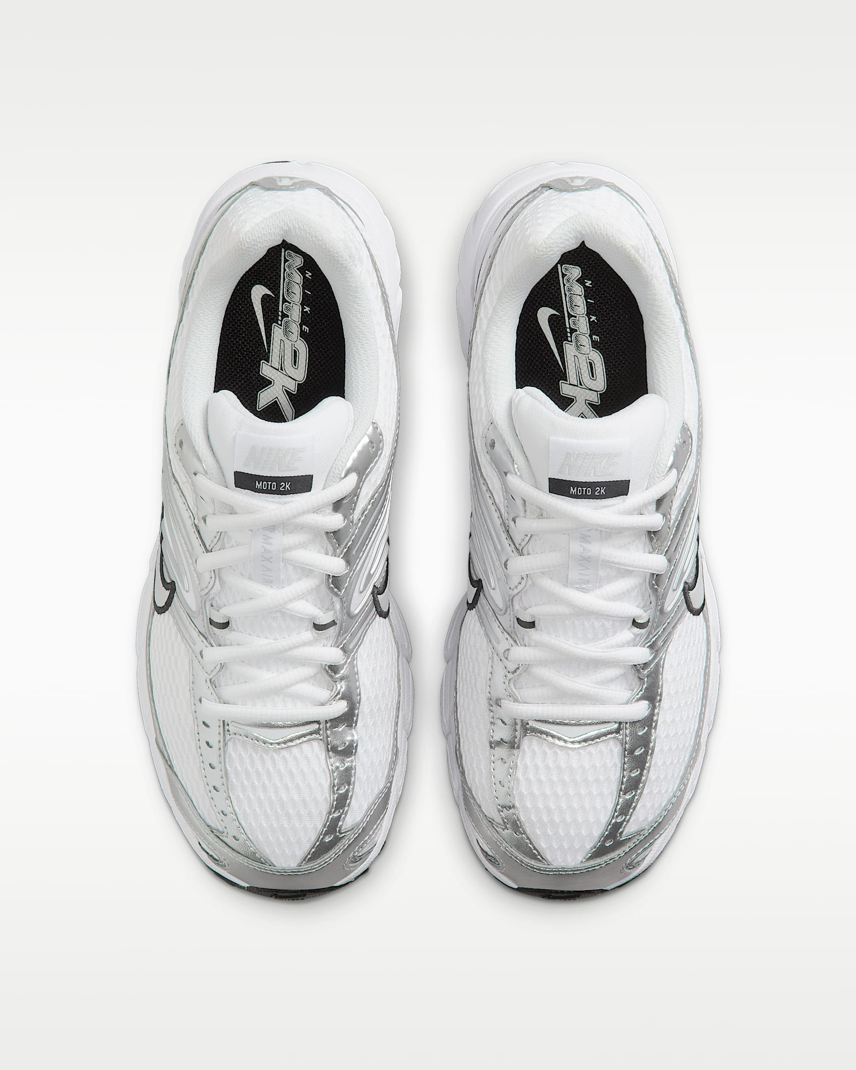 Nike Air Max Moto 2K Women's Shoes with Reflective Accents - White/Metallic Silver/Black/Photon Dust
