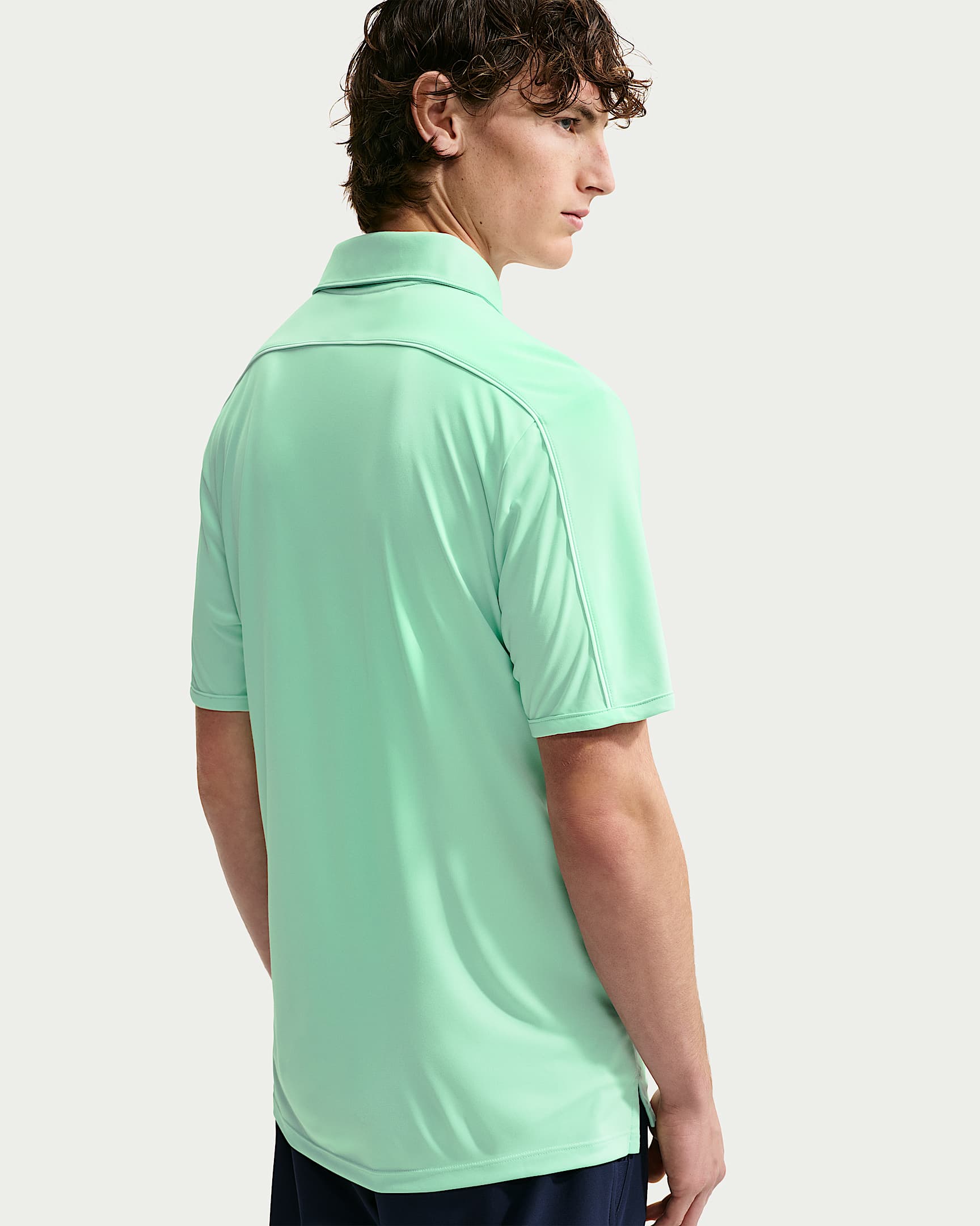 Nike Par Men's Dri-FIT Chest-Logo Golf Polo - Arctic Green/White