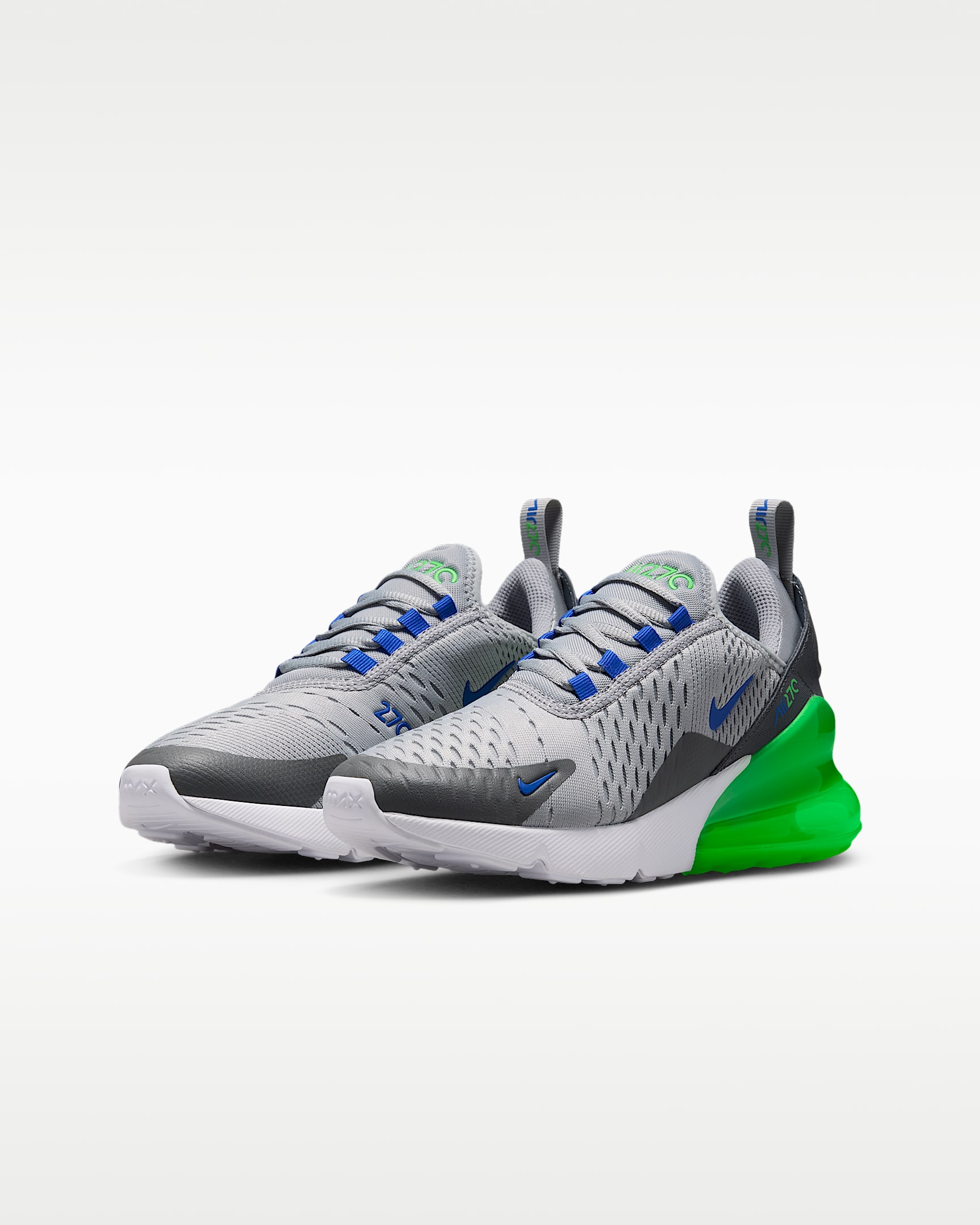 Nike Air Max 270 Older Kids' Shoes - Wolf Grey/Smoke Grey/Green Spark/Racer Blue