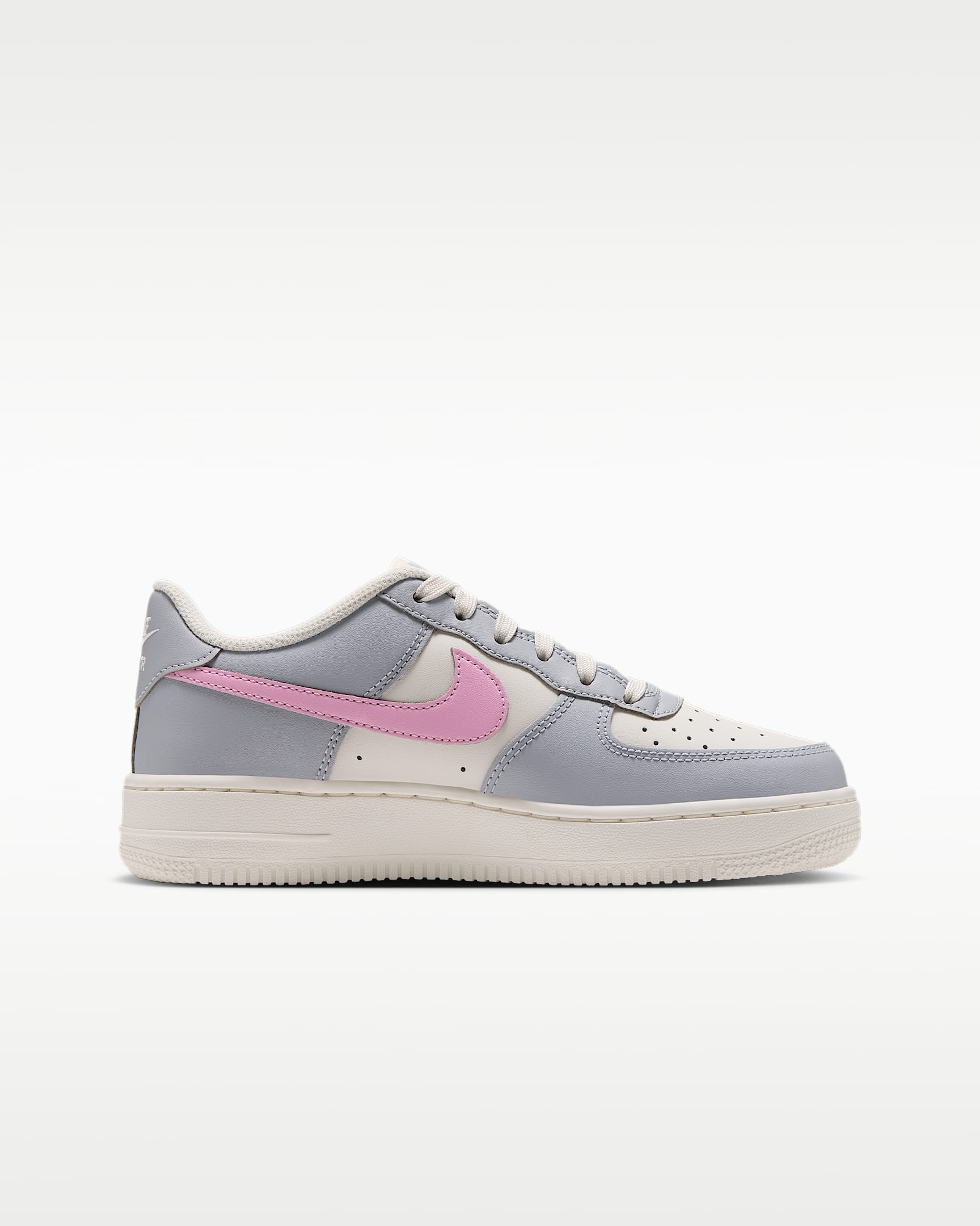 Nike Air Force 1 'Jelly Swoosh' Older Kids' Shoes - Wolf Grey/Phantom/Sail/Pink Rise