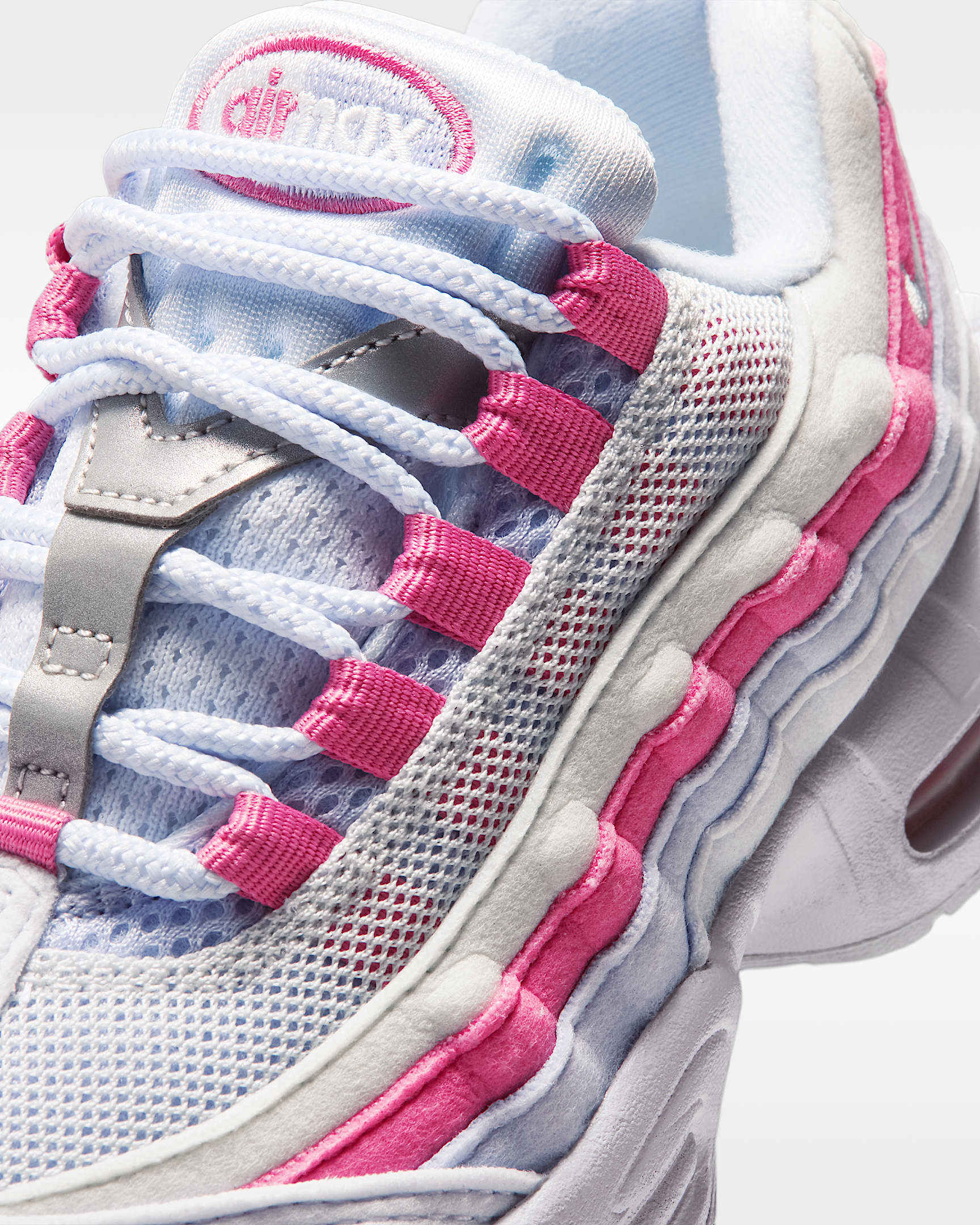 Nike Air Max '95 Little Kids' Shoes - Football Grey/Peony/Ghost/White