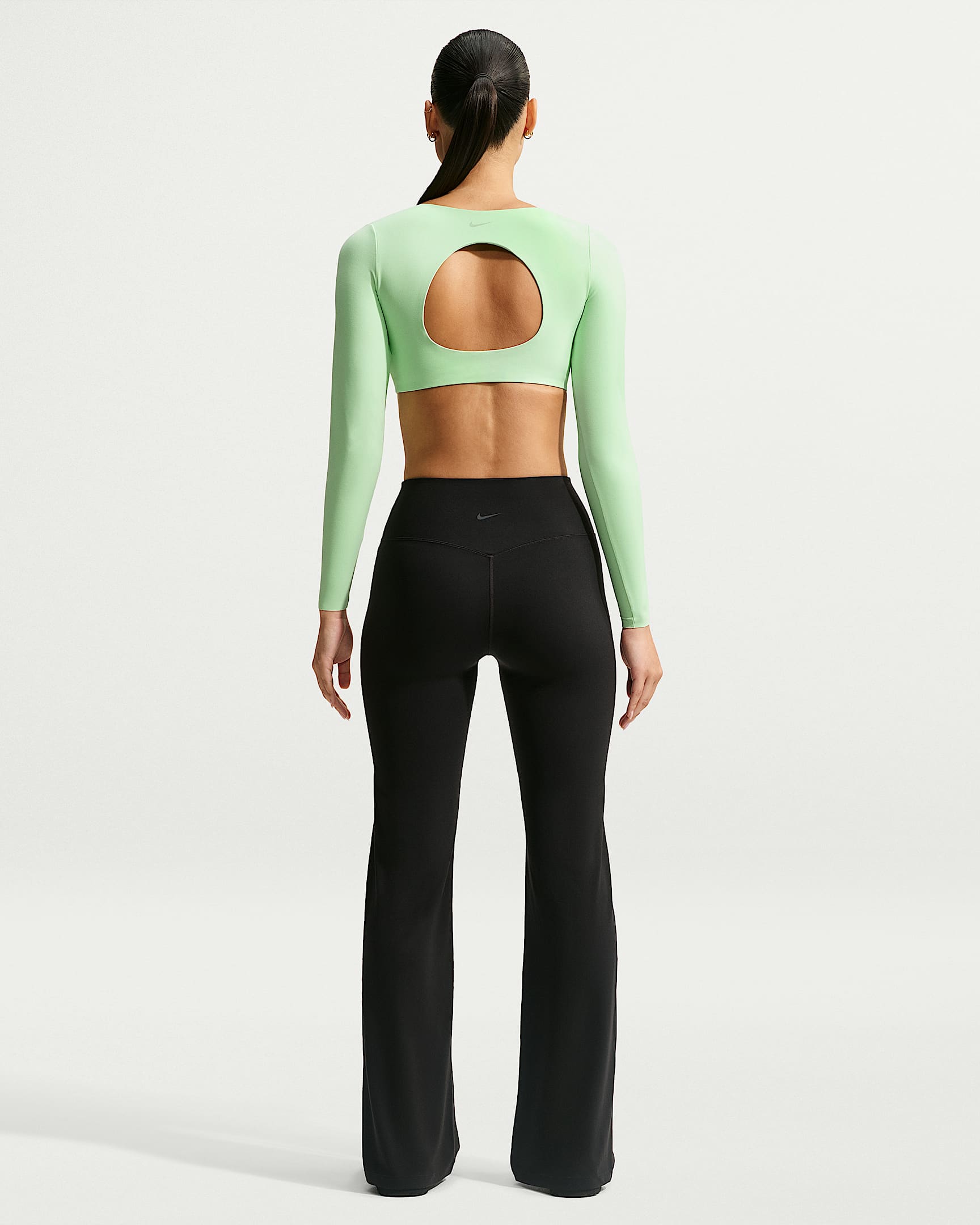 Bra imbottito a manica lunga con sostegno leggero Nike Zenvy – Donna - Cucumber Calm/Cool Grey