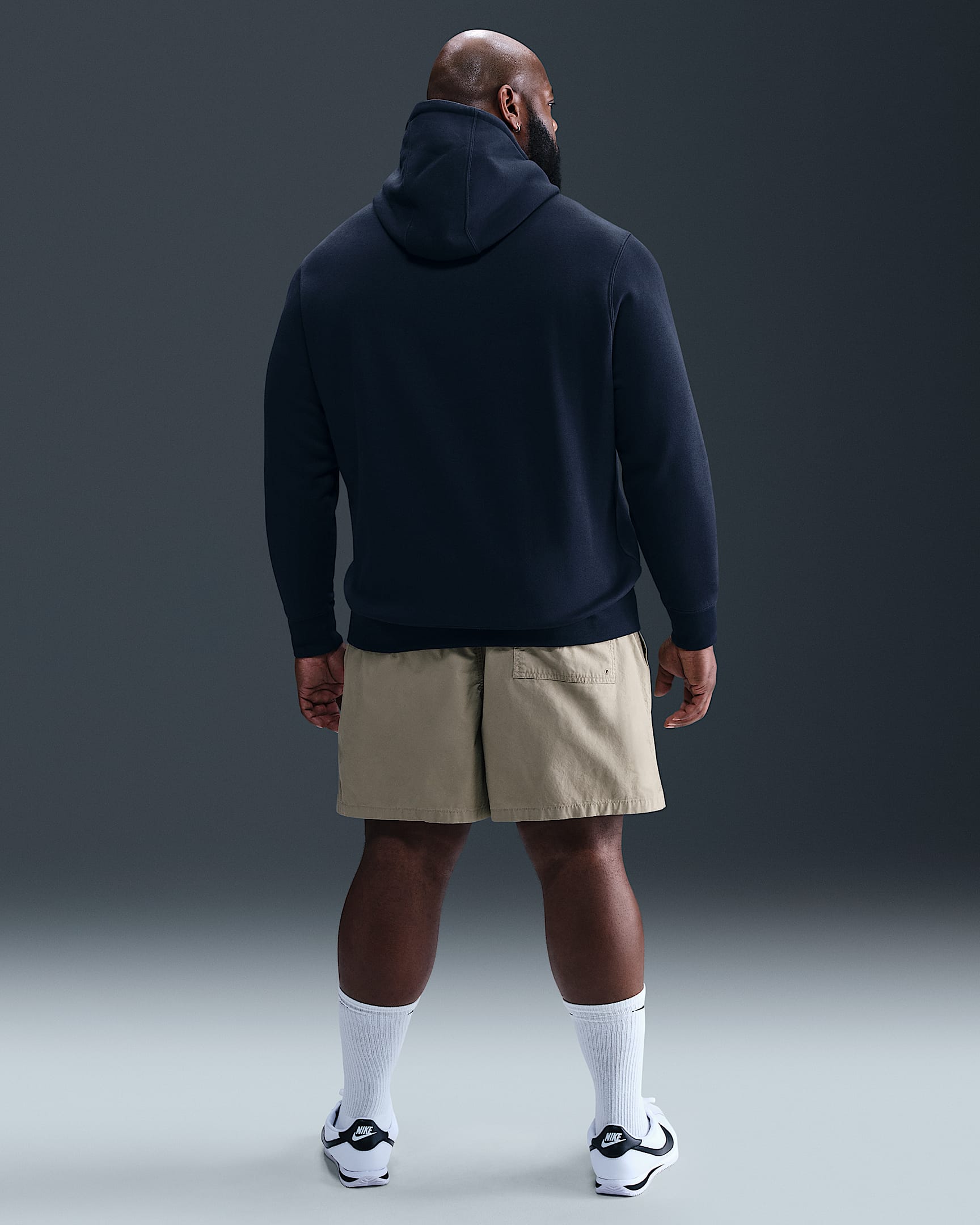 Felpa pullover in fleece con cappuccio Nike Club – Uomo - Ossidiana/Ossidiana/Bianco