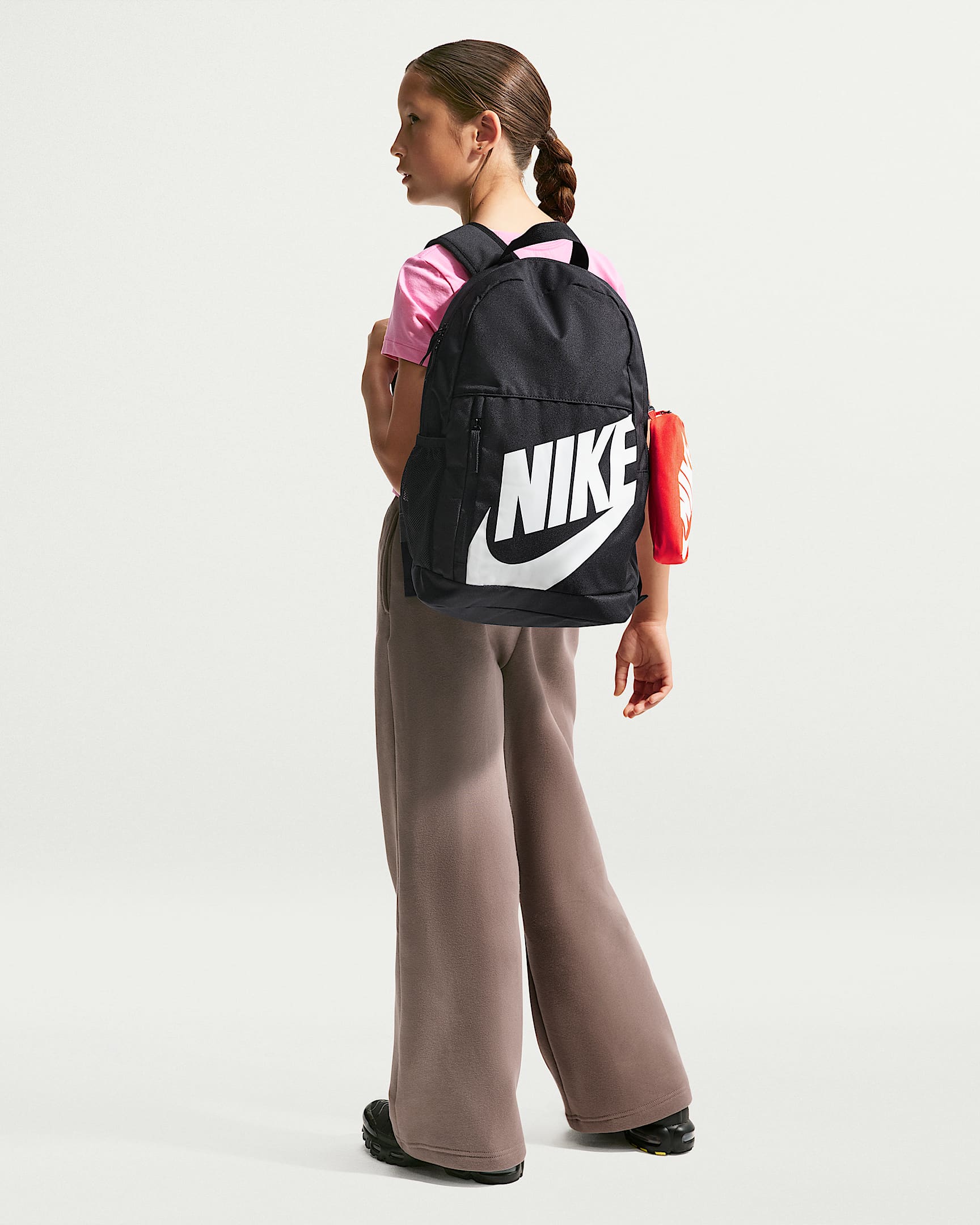 Nike Older Kids' Backpack (20L) - Black/Orange/White
