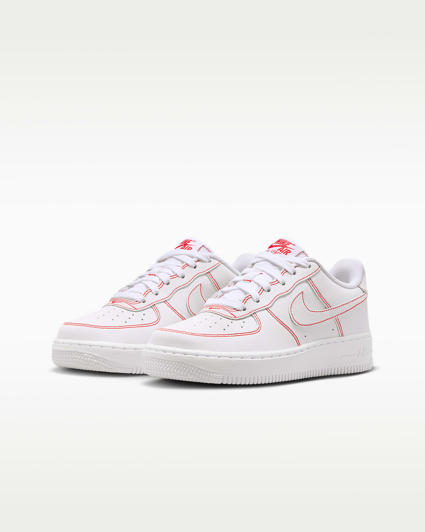 Tenis para niños grandes Nike Air Force 1 LV8 - Blanco/Rojo universitario