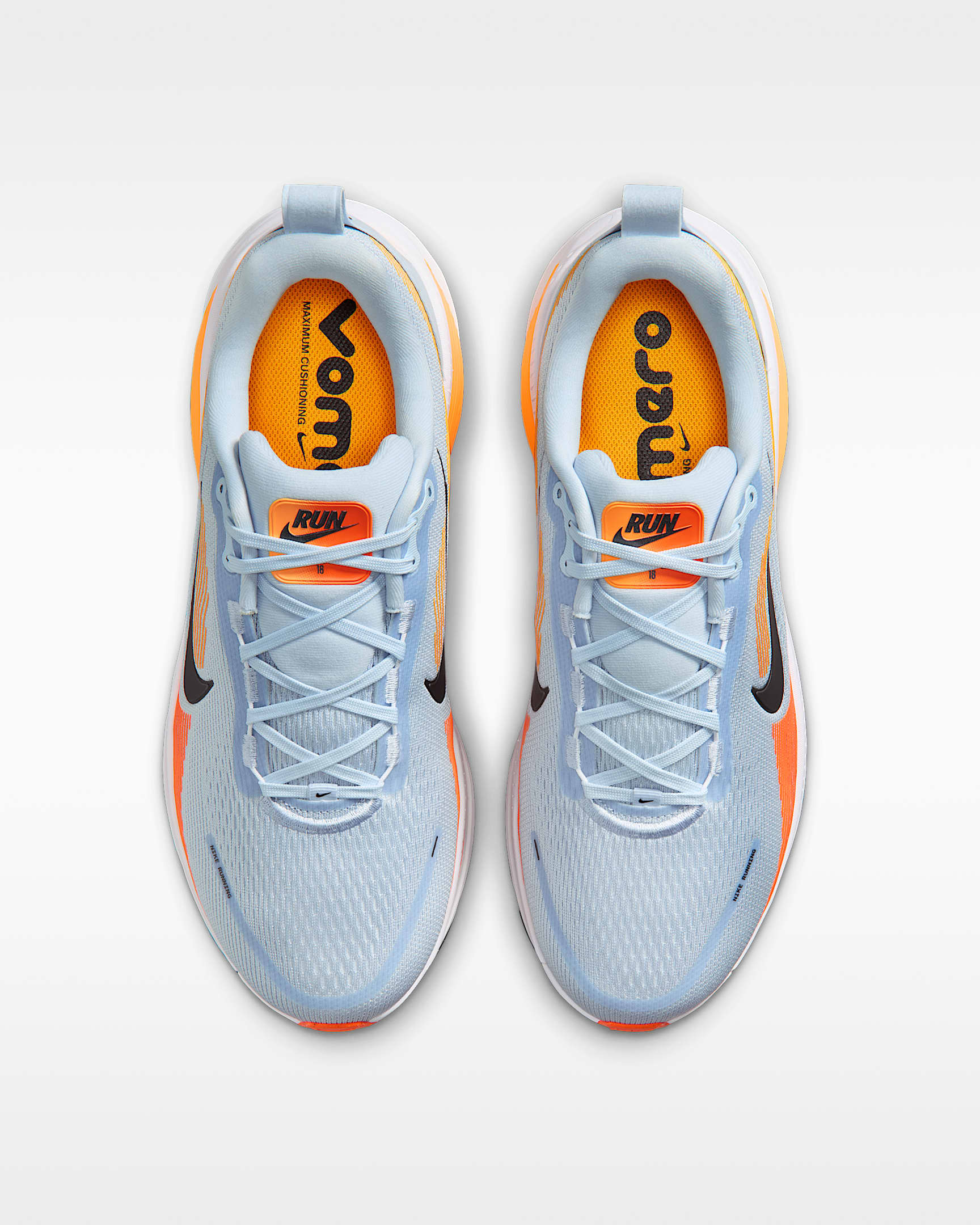 Nike Vomero 18 Men's Road Running Shoes (Wide) - Hydrogen Blue/Laser Orange/Total Orange/Black