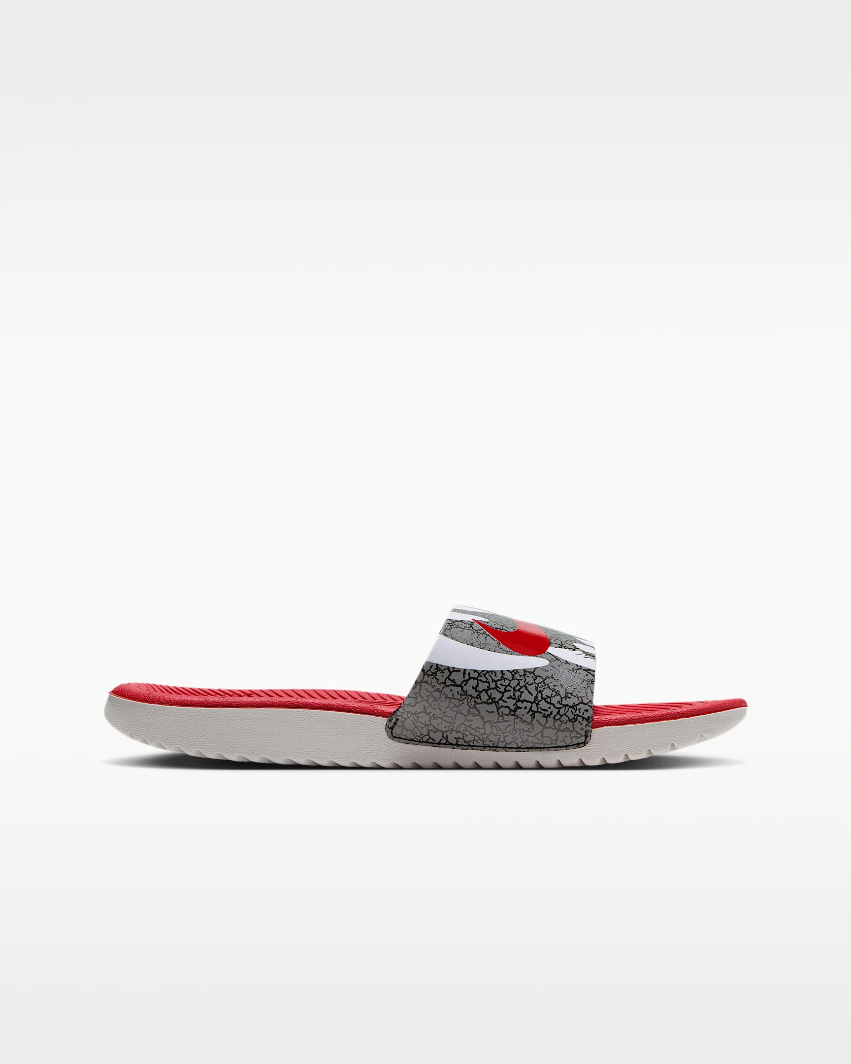 Nike Kawa SE "Werewolf" Big Kids' Slides - Black/Photon Dust/White/University Red