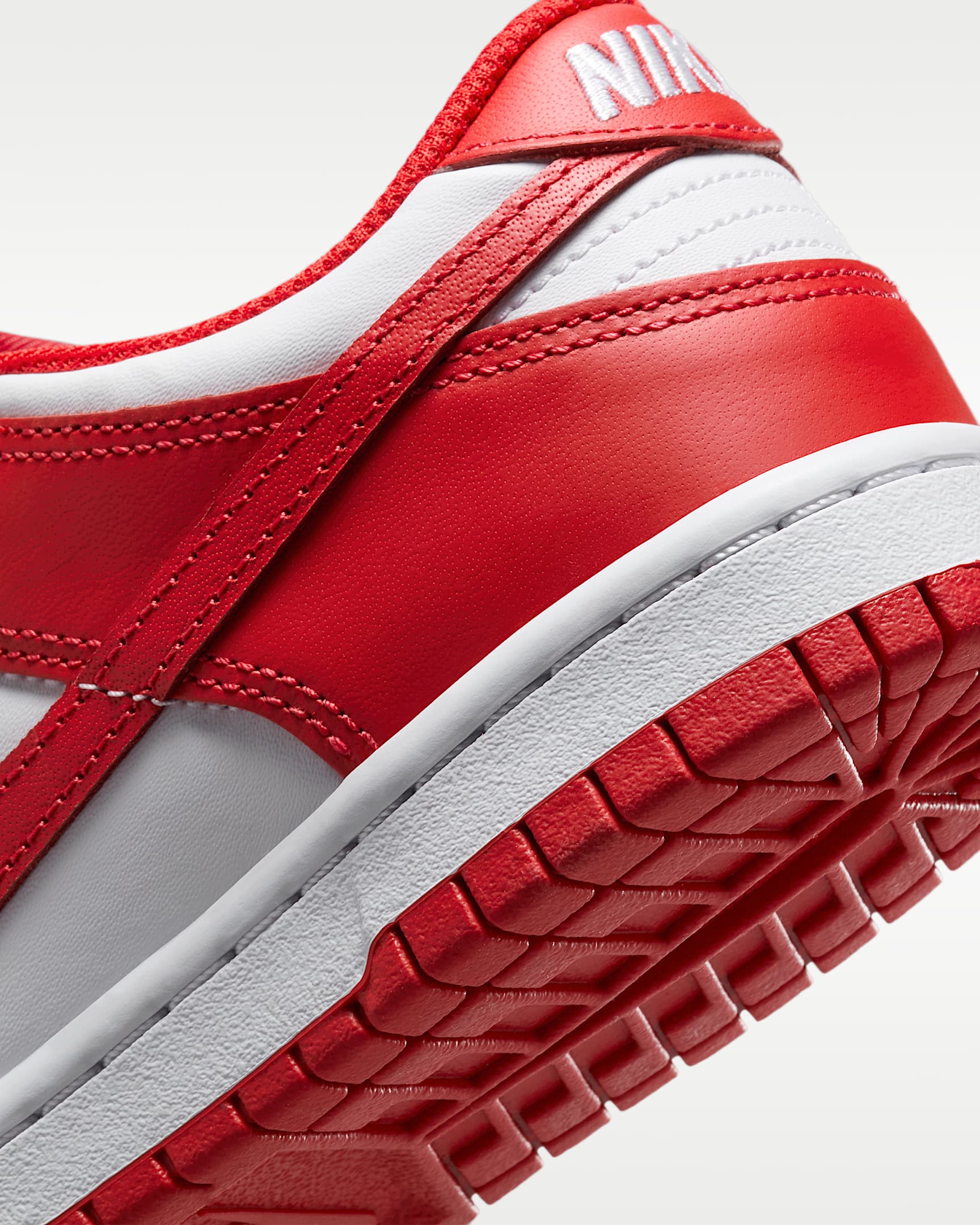 Nike Dunk Low Big Kids' Shoes - White/Red/University Red