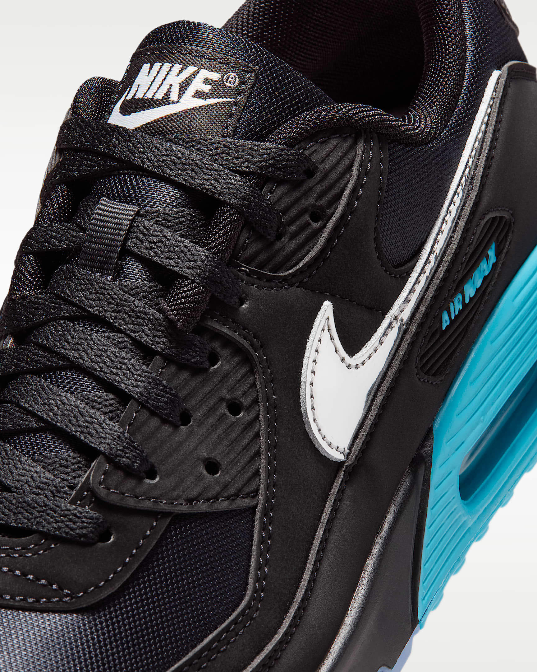 Tenis para hombre Nike Air Max 90 Premium "Scorpion" - Negro/Azul gamma/Hielo/Cromo
