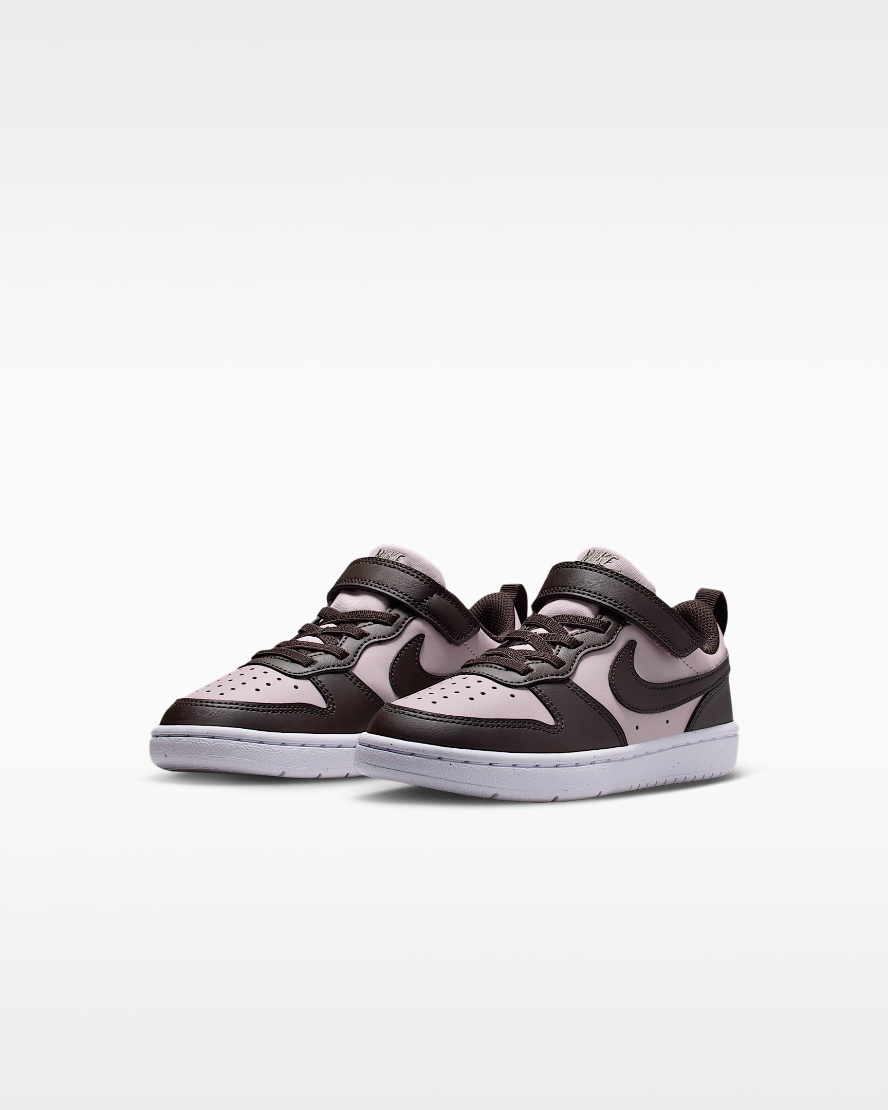 Tenis para niños de preescolar Nike Court Borough Low Recraft - Rosado partícula/Militar claro/Blanco/Marrón terciopelo